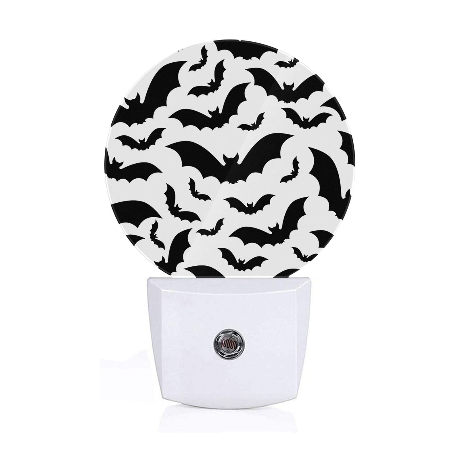 Axayaz LED Night Light - Black Bats, Auto Sensor, Round Lamp, Standard Size, Model NIGHTLIGHT-A01