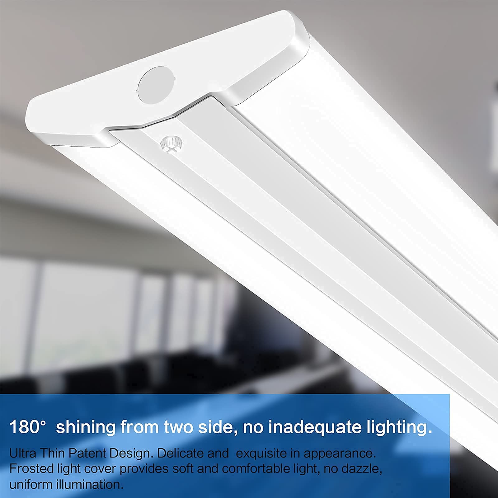 ANTLUX 110W 8FT LED Wraparound Lights, Ultra Slim, 12600LM, 4000K, Aluminum, 2 Pack - Ideal for Garage, Shop, and Office