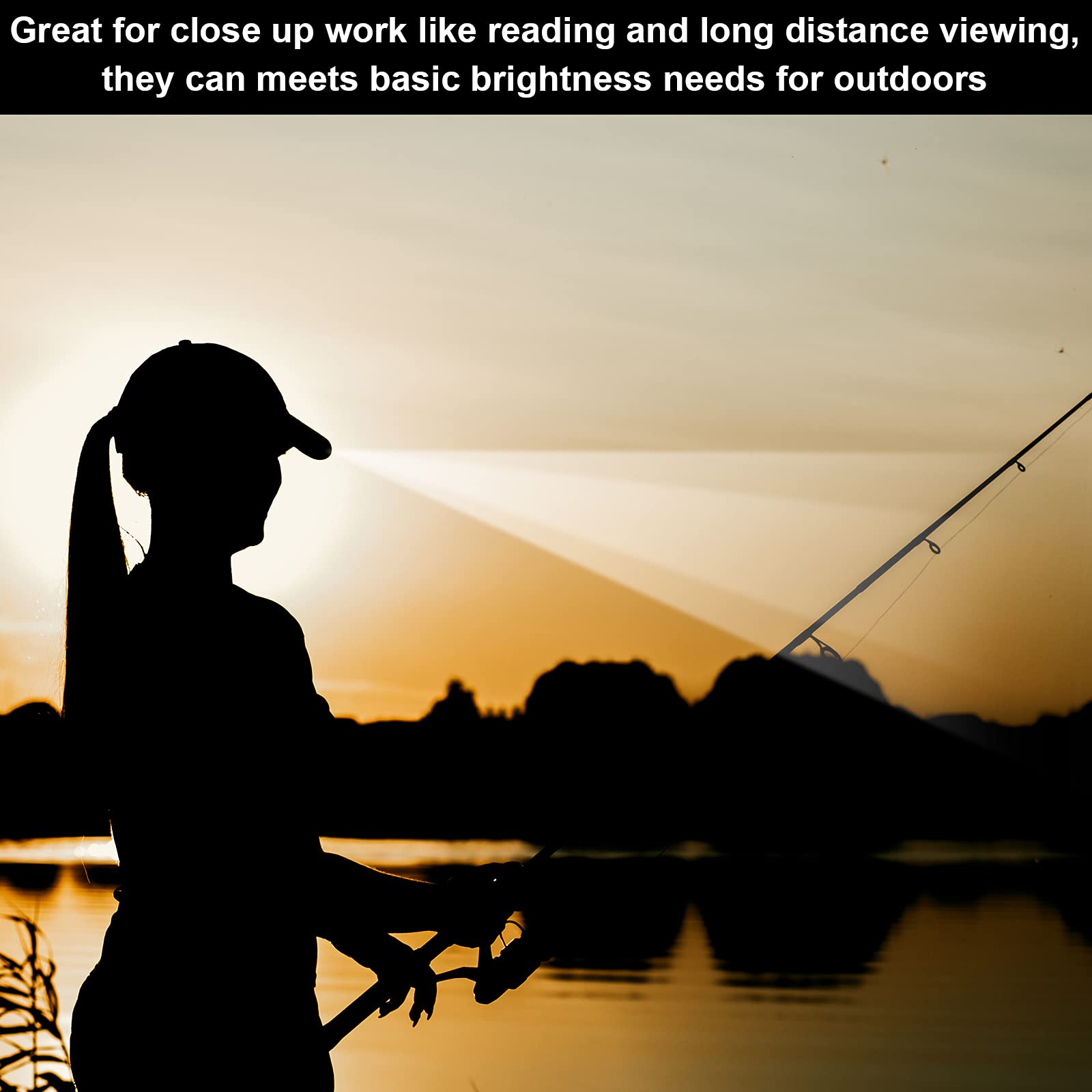 Syhood LED Baseball Cap - Hands-Free Lighted Hat for Fishing, Jogging, Camping - Cotton - Black/Navy - 2 Pieces