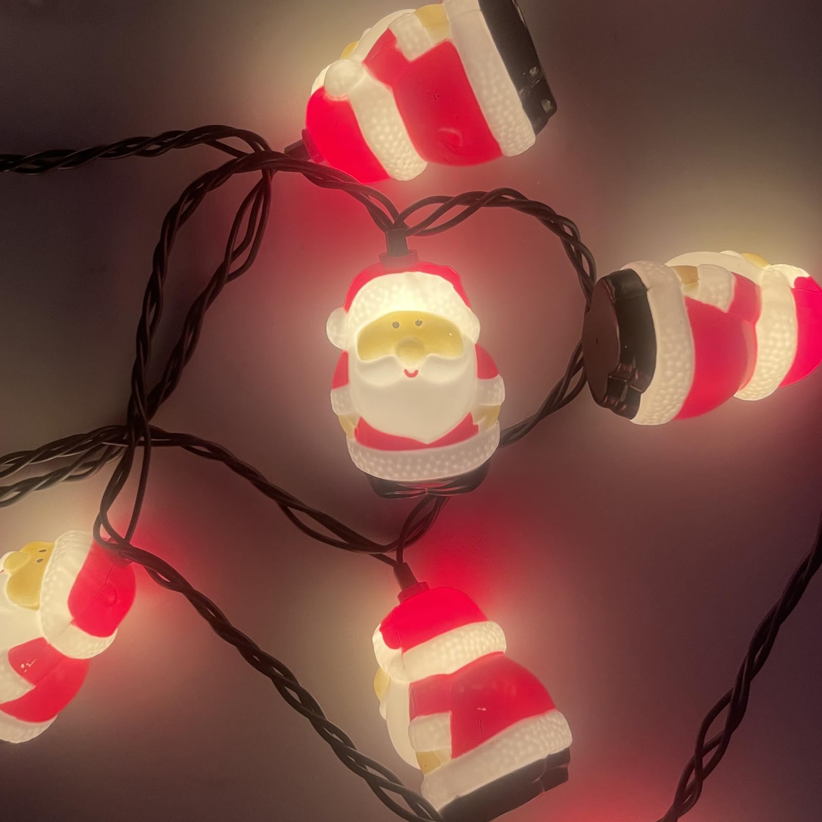 Christmas Santa String Lights, 8.5Ft Christmas Decorations Lights Outdoor With 10 Santa Claus Lights, Plug In Christmas Fairy Li