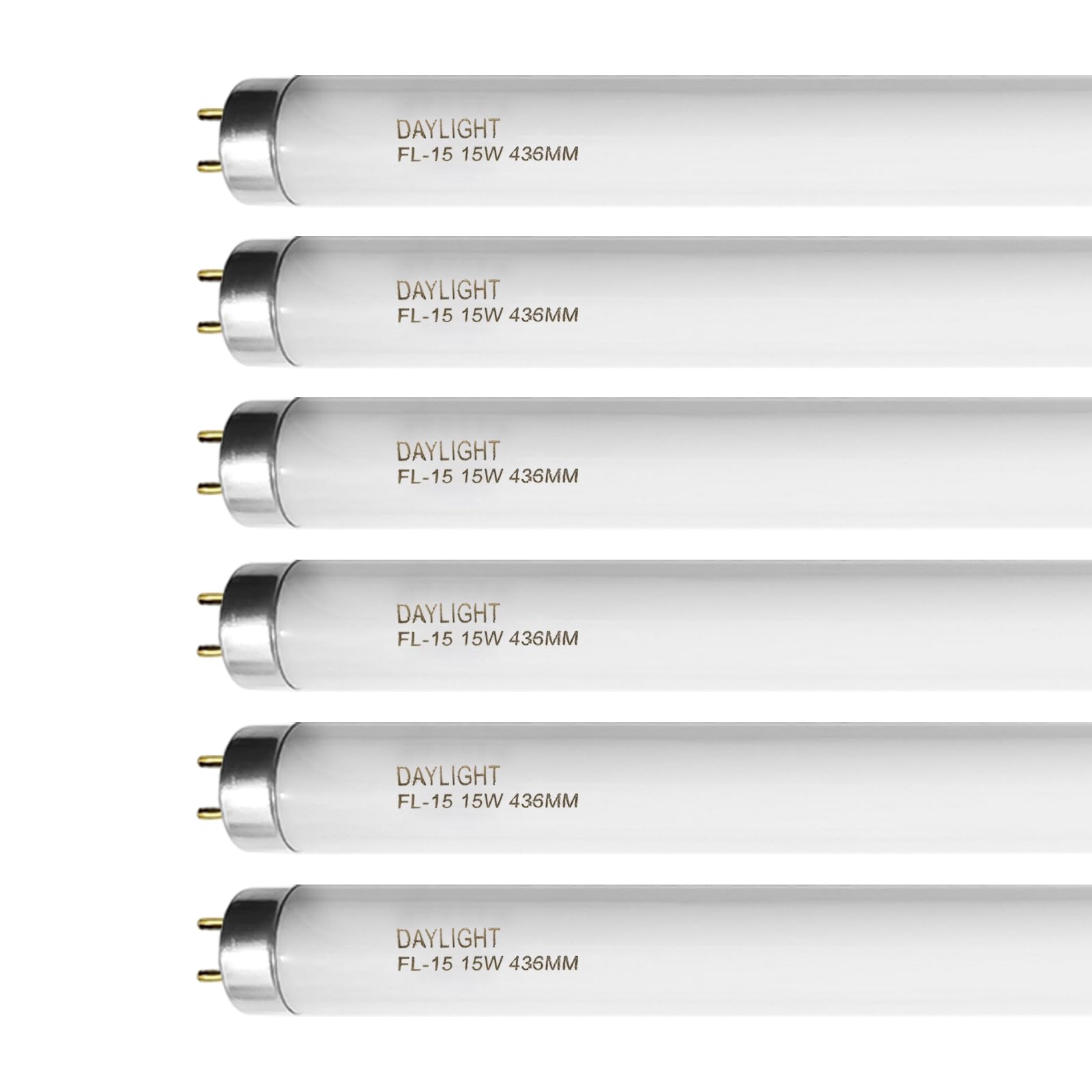 F15T8/Dl 18 Inches T8 15 Watt Fluorescent Tube Compatible For Sylvania Ge Eiko F15/T8/D Daylight 6500K G13 Bi-Pin Base 6 Count