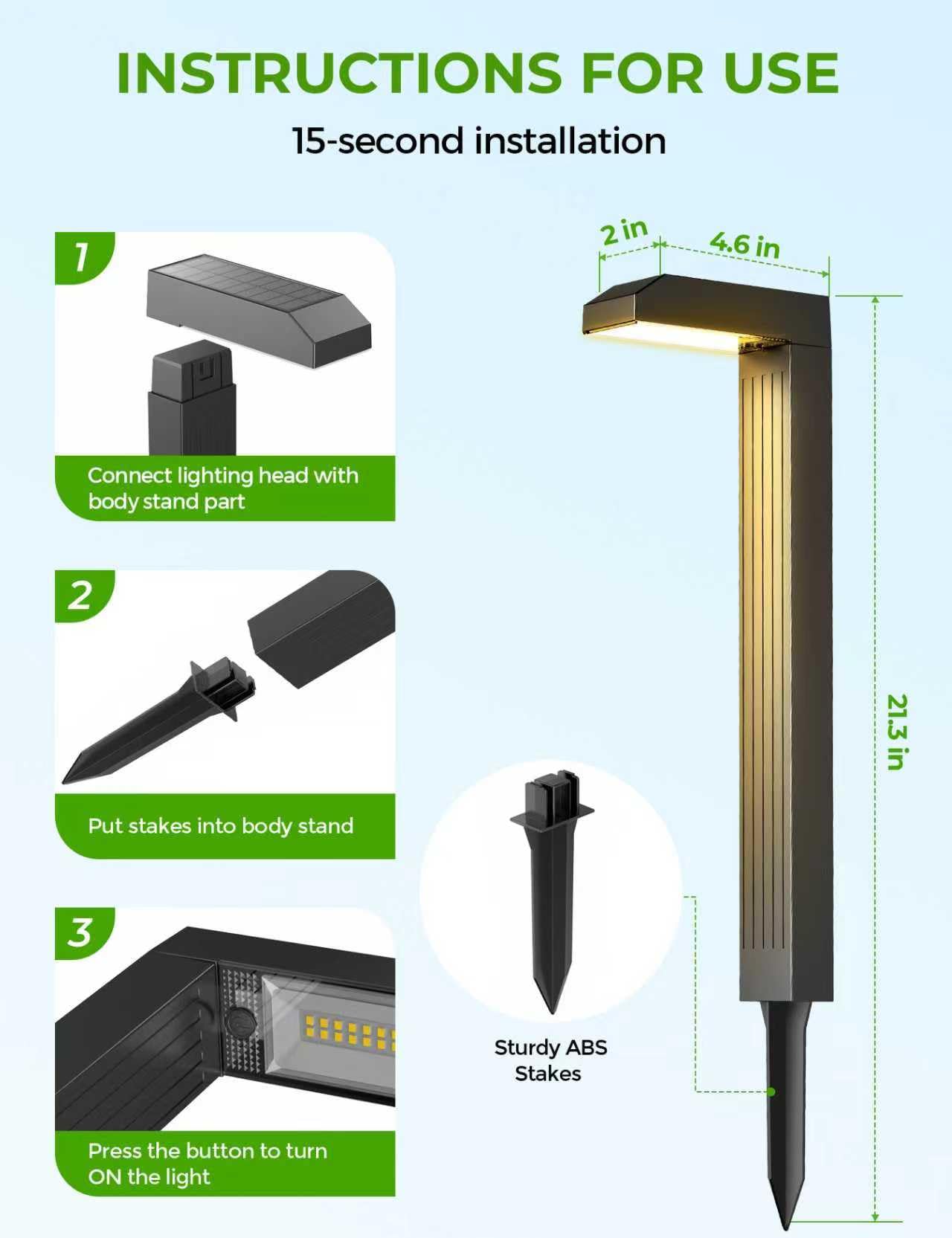 Solar Pathway Lights Outdoor 4 Pack  3 Color In 1 Bright Landscape Lighting With Cool/Warm/Daylight White Modes  Auto On/Off  Ip65 Waterproof For Yard Garden Patio Walkway Sidewalk Lawn Decor