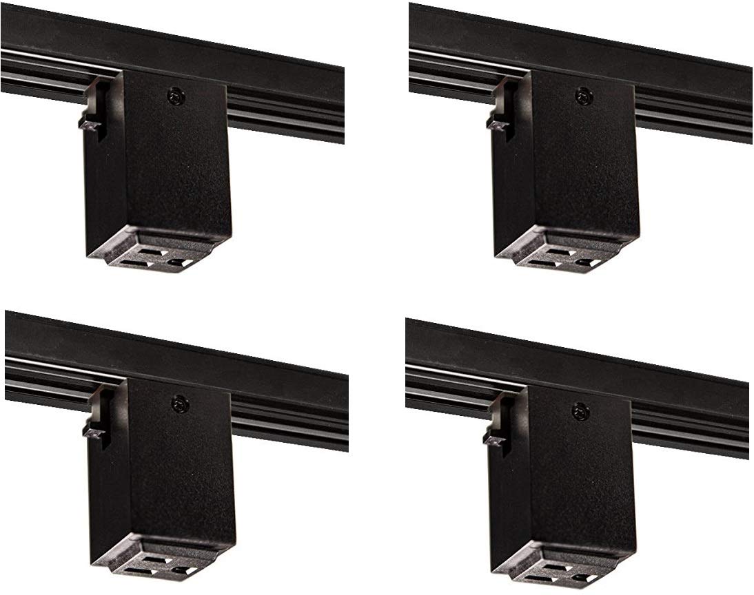 Nora Lighting NT-327B Black Metal Outlet Adapter Track Accessory, 4 Pack