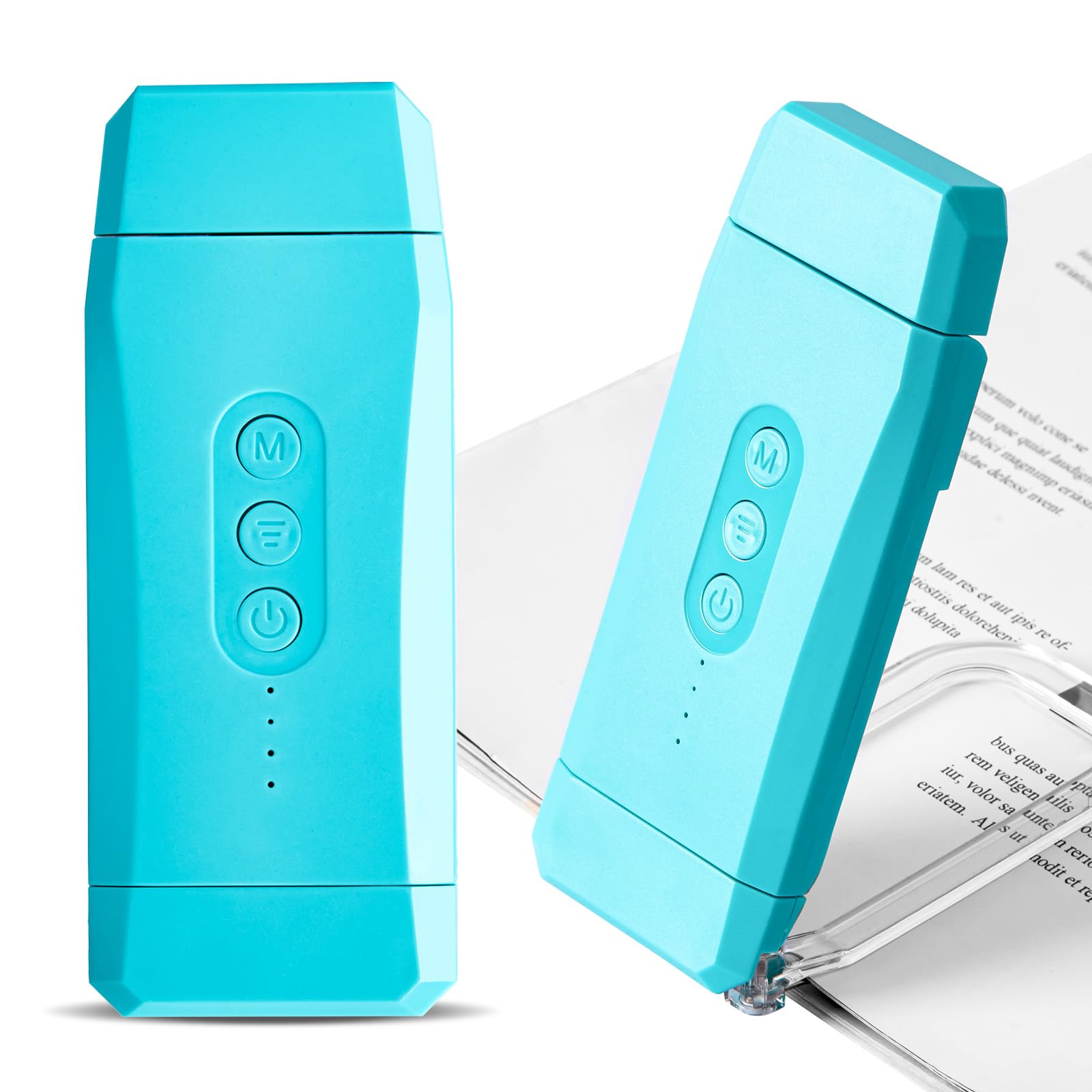 Egwaser Usb Rechargeable Book Light - Clip-On Led, 3 Amber Colors, 3 Brightness Levels, 500Mah Blue, Eye-Caring For Reading In Bed