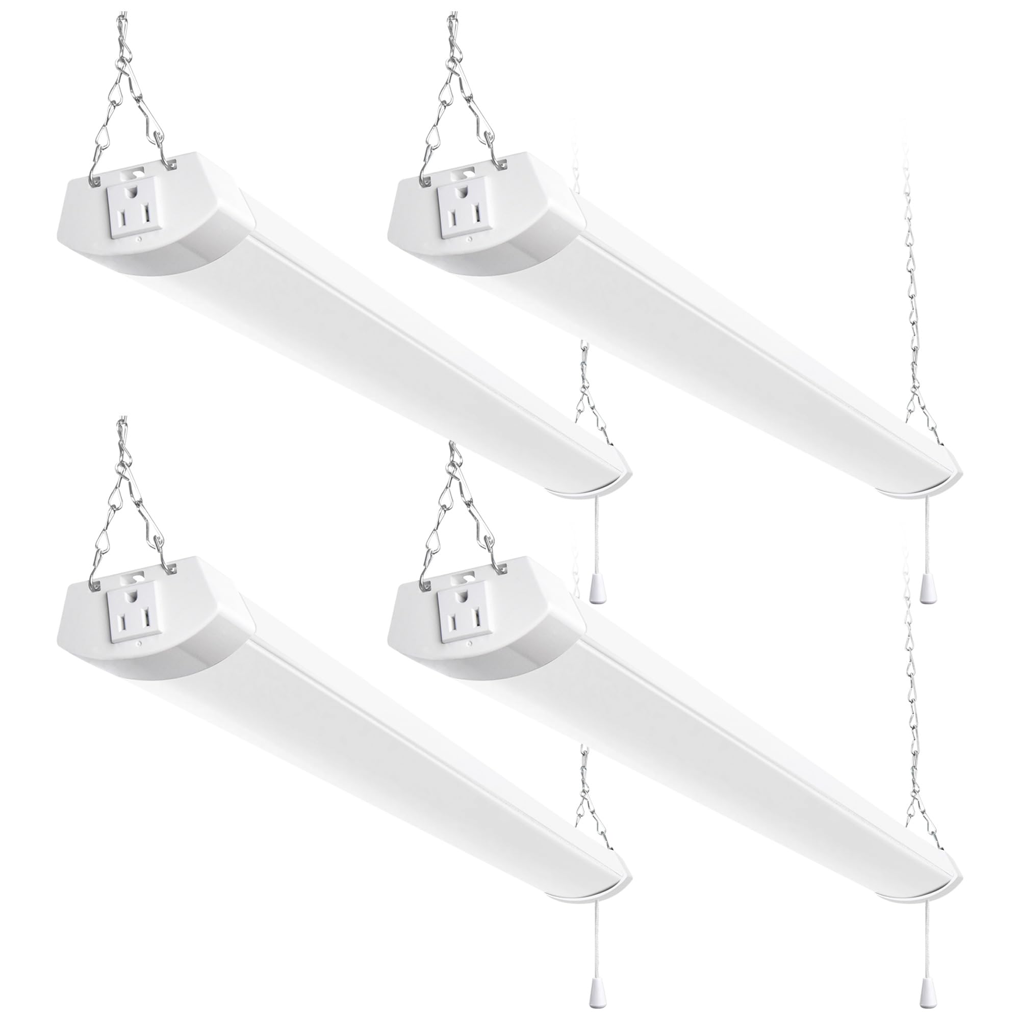 hykolity 4FT 70W LED Shop Light Linkable  8000lm(300w Equivalent)  5000K Utility Shop Lights for Garages  Workshops  Basements  Hanging or FlushMount  with Power Cord and Pull Chain  ETL  4 Pack