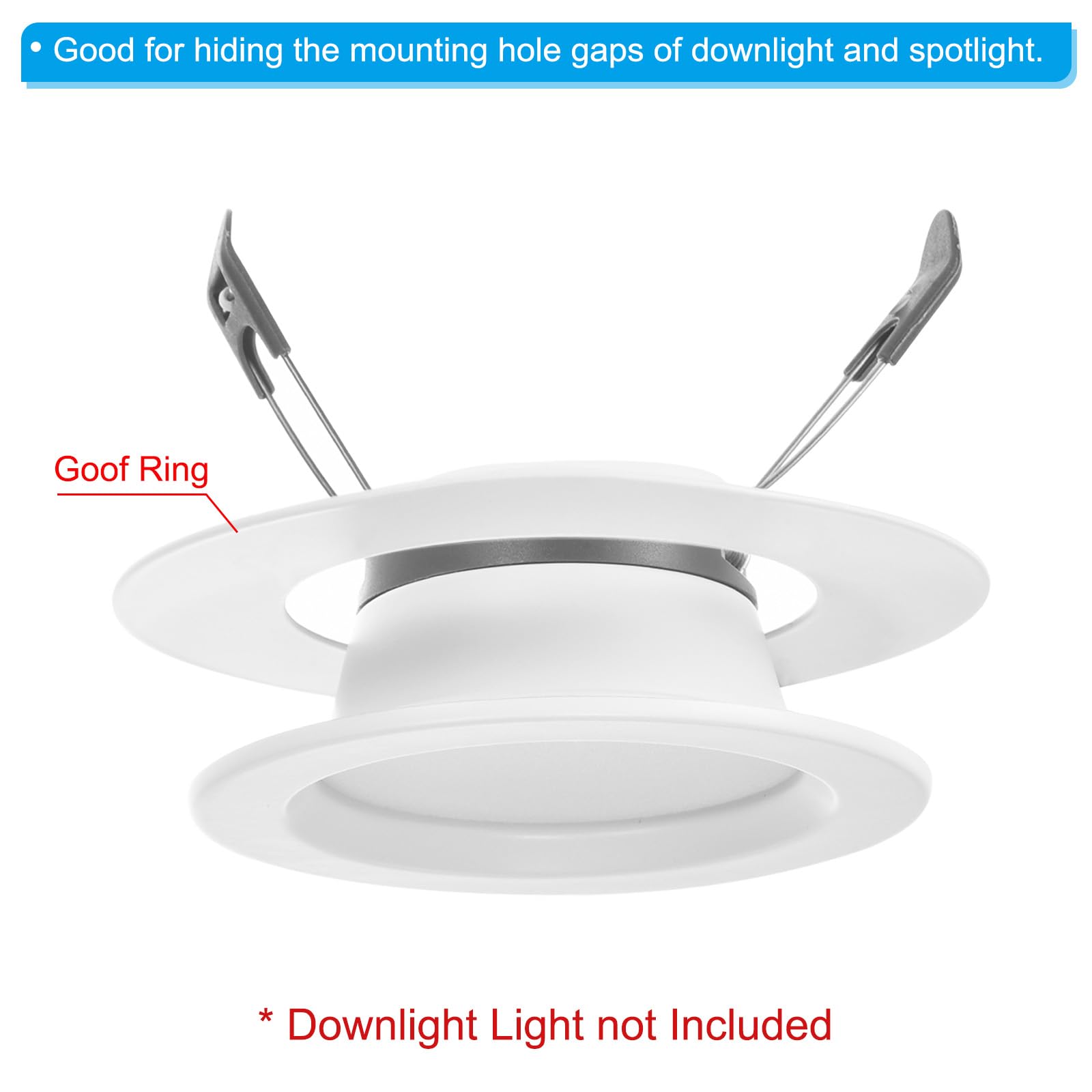 Patikil 1.38 Id 2.6 Od Light Trim Ring  White Goof Ring Matte Circular Light Cover Lighting Fixture For Ceiling Wall Recessed Can Downlights