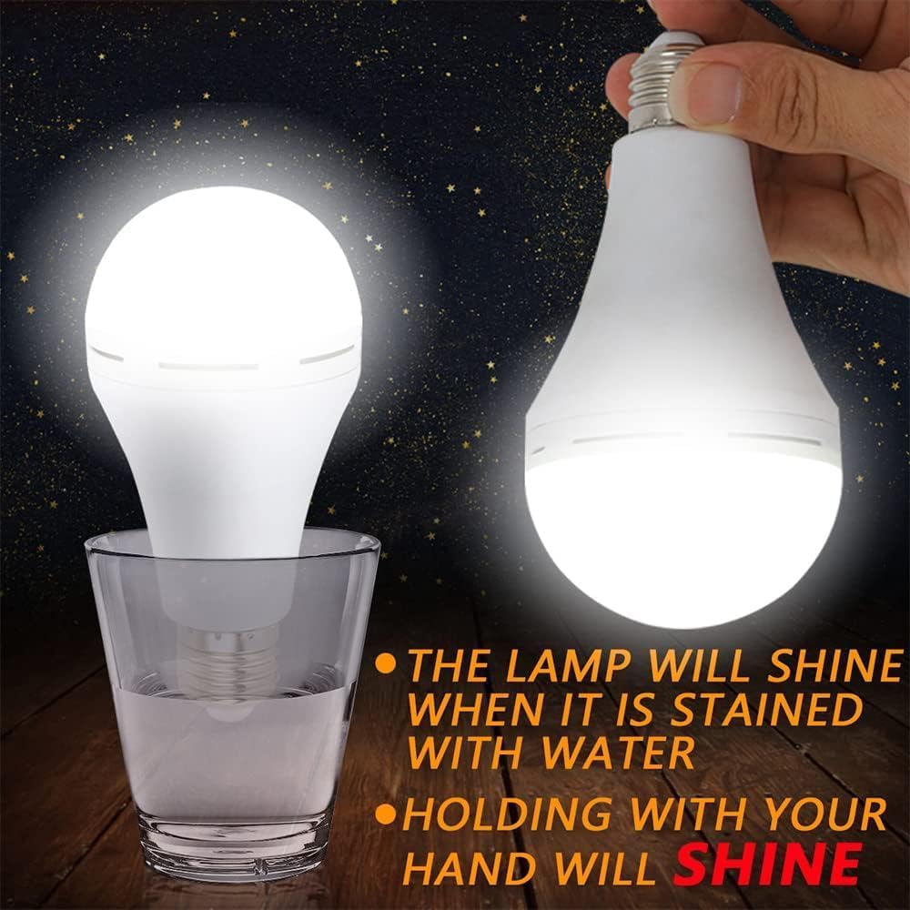 Garageangle 6Pack Rechargeable Emergency 15W Led Light Bulb,Battery Led Bulbs Light 150W Equivalent For Power Outage Camping Out