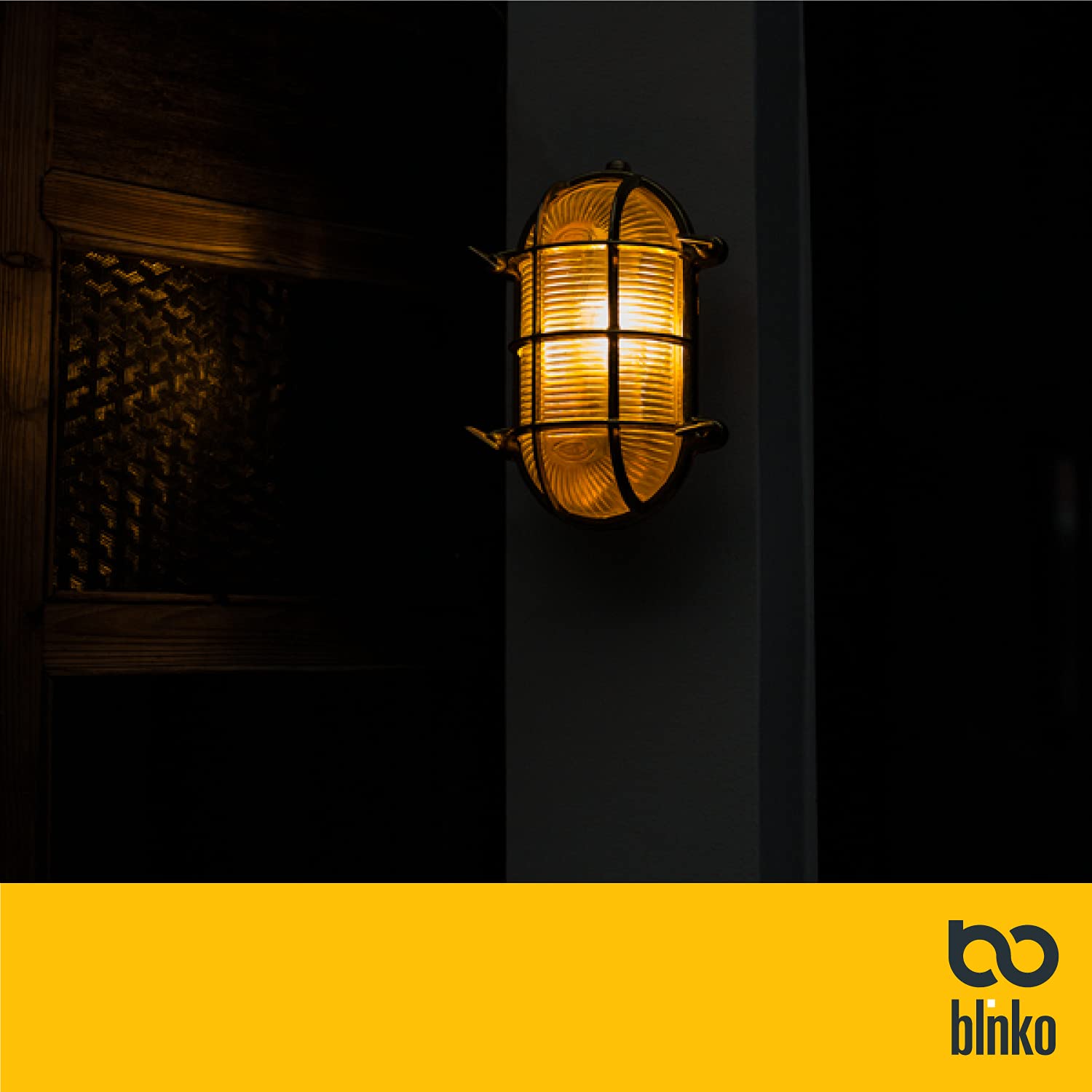 BLINKO Nautical Brass Bulkhead Wall Light, IP65 Waterproof, Vintage Retro Sconce, Gold Oval, Model B-CPL300-O