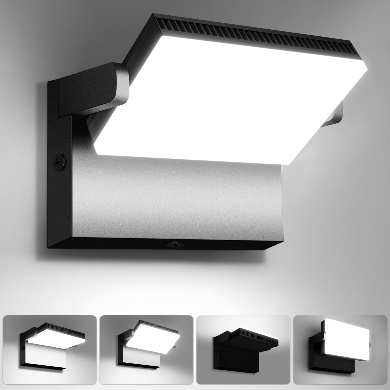 ledmo 150W LED Flood Light with 360 Rotatable Head  5000K 18000LM Modern Outdoor Wall Lights  LED Security Commercial Exterior Wall Pack Light Fixture  Switch Control for Backard  Garage  Shop  Barn