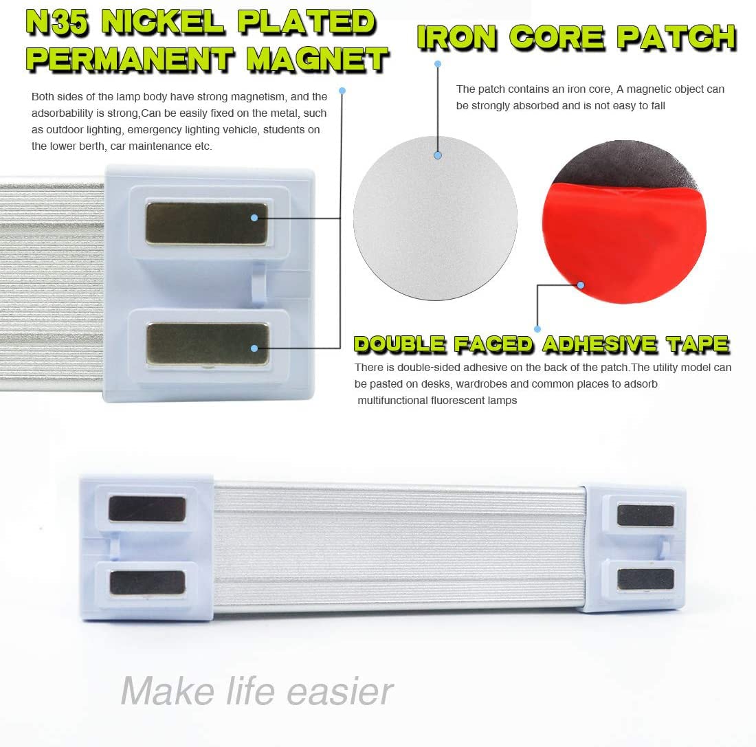Letour Led Tube Magnetic Light Bar Work Lights 2000 Lumens 2600Mah 5 Lighting Options Camping Lantern Usb Rechargeable Portable