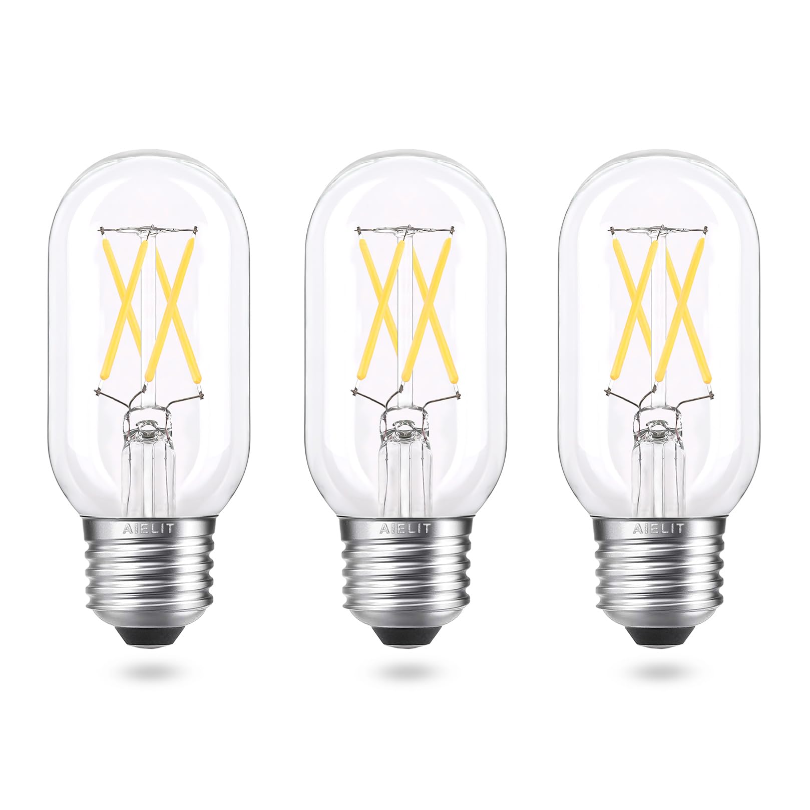 Aielit E26 Led Bulbs 40 Watt Equivalent, Clear Natural White 4000K, 4W Daylight T45/T14 Tube Light Bulbs For Household Restauran