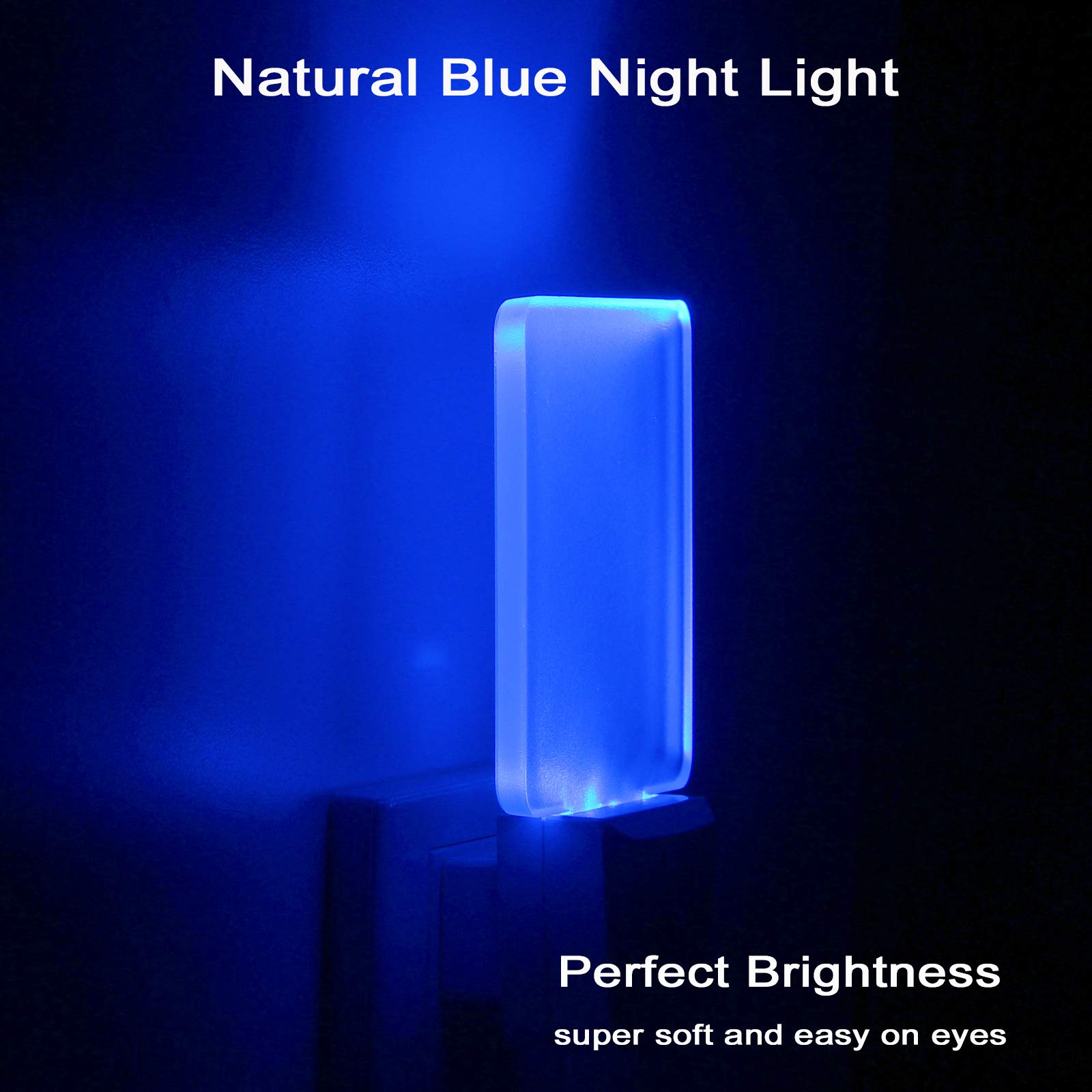 U4Glory Blue Led Night Light Plug-In 4 Pack, Dusk To Dawn, 0.5W For Bathroom, Nursery