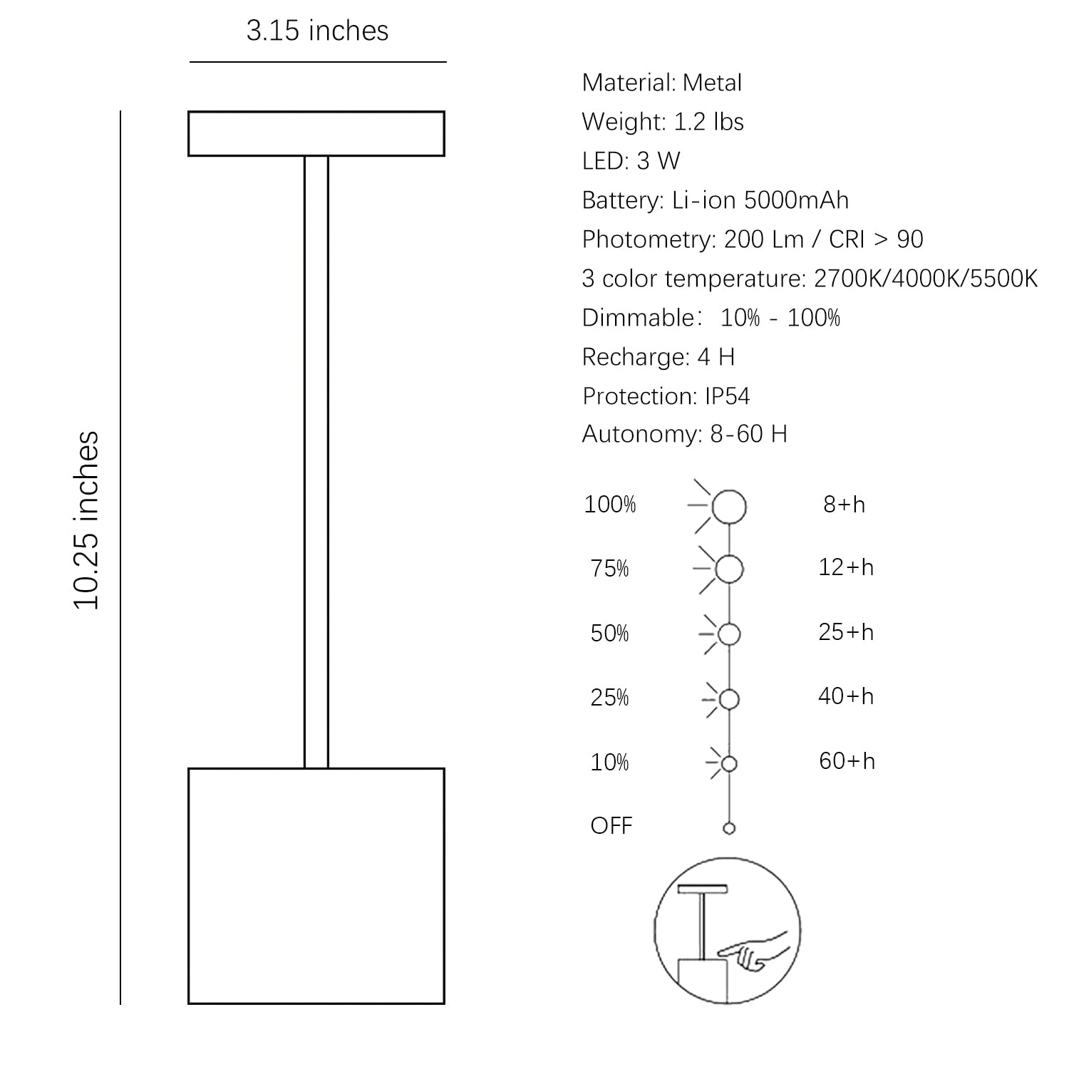 Barryca Rechargeable Cordless Table Lamp, Metal Dimmable Led Light, 2 Pack, Mocha, Portable For Indoor/Outdoor Use