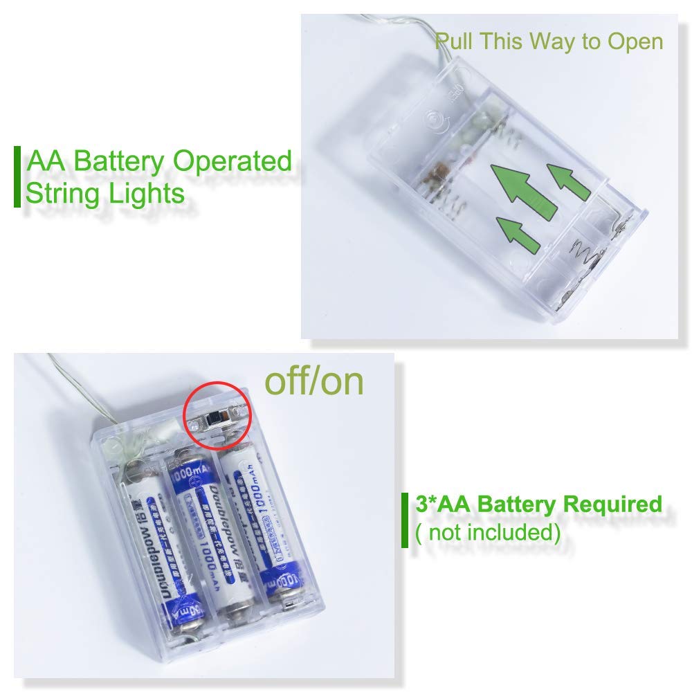 Anjaylia 16.5Ft Warm White Led Fairy Lights - Battery Operated String Lights For Parties & Weddings