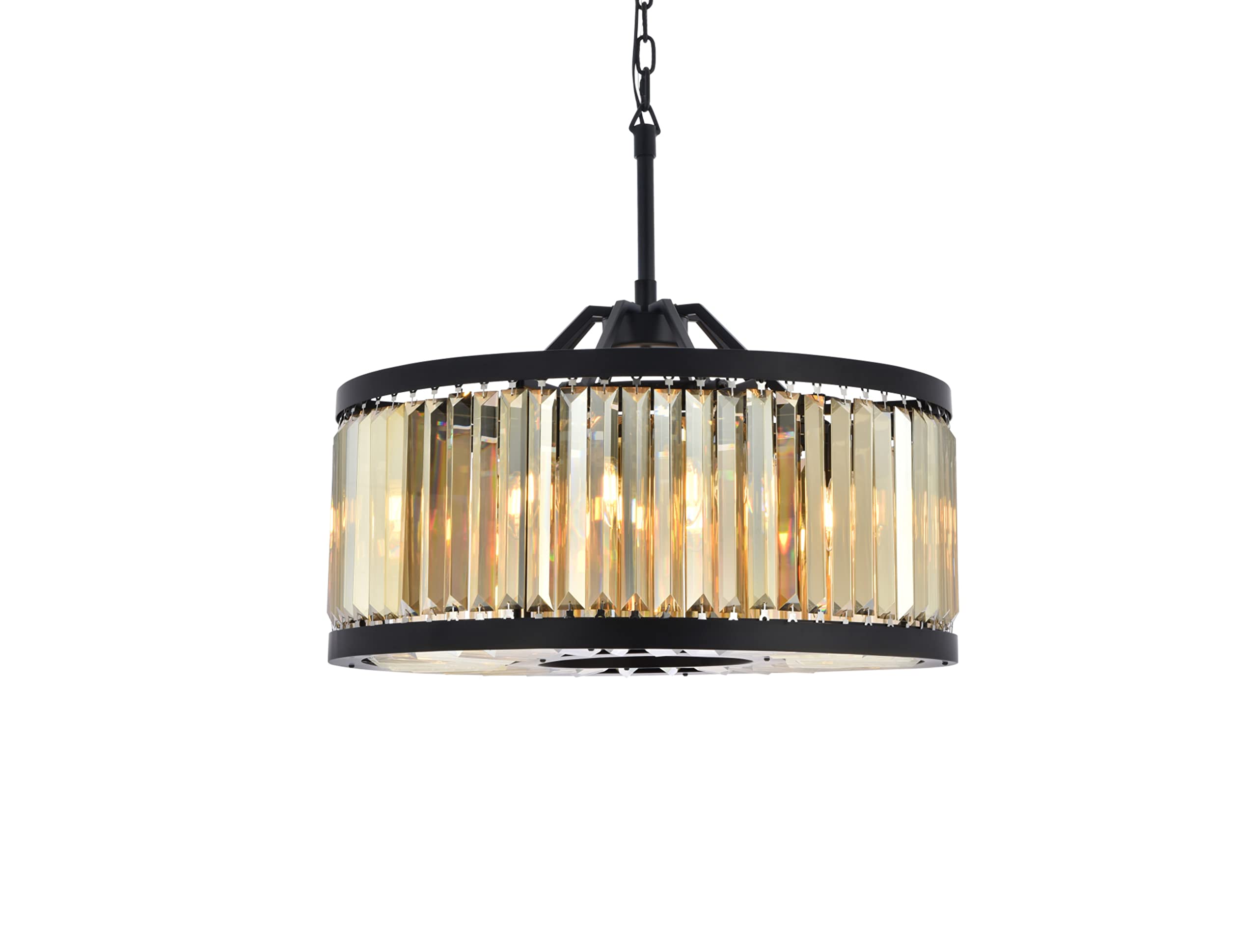 Elegant Lighting 1233D28Mb-Gt-Rc 155 X 28 In Chelsea 8 Light Matte Black Chandelier