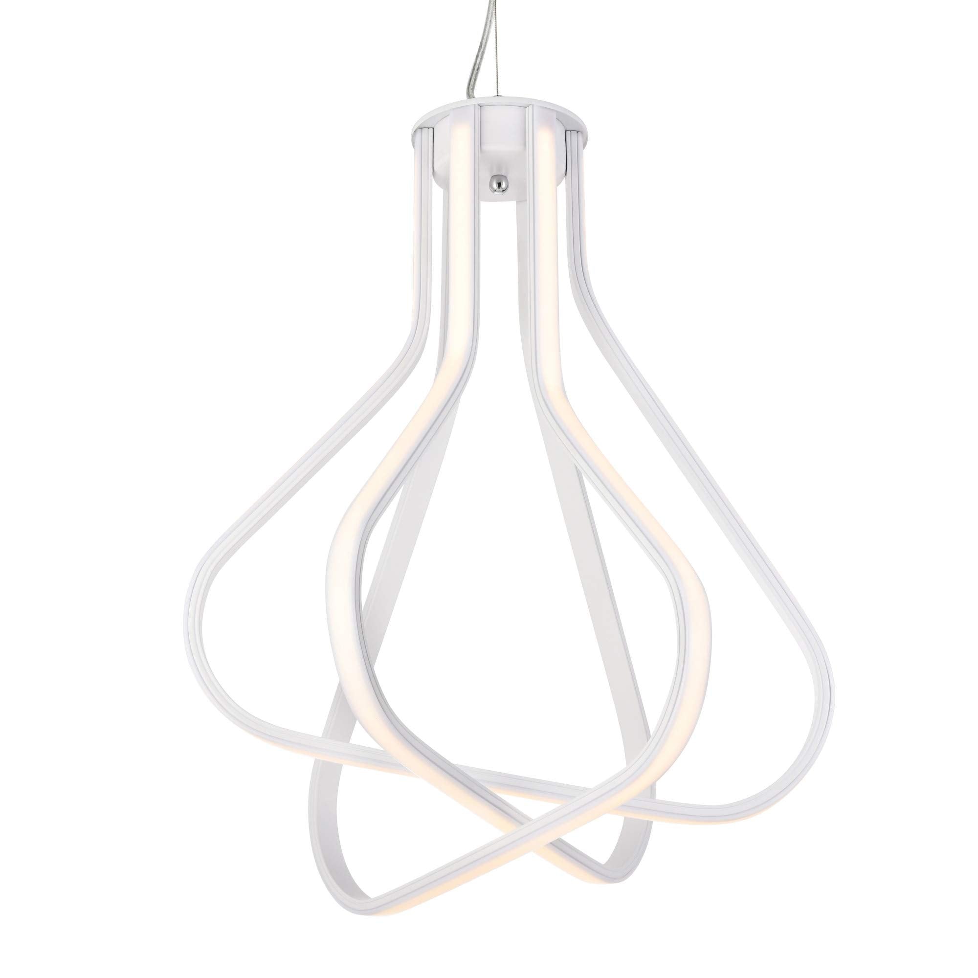 Elegant Lighting Dahlia White 3-Light Metal Pendant Fixture