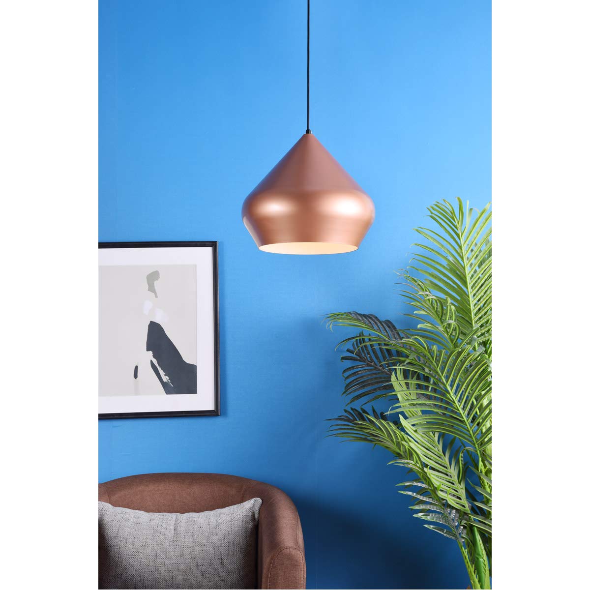 Living District Axiom Pendant Light, 1 Light, Aluminum Construction, Honey Gold, Model LD2402HG