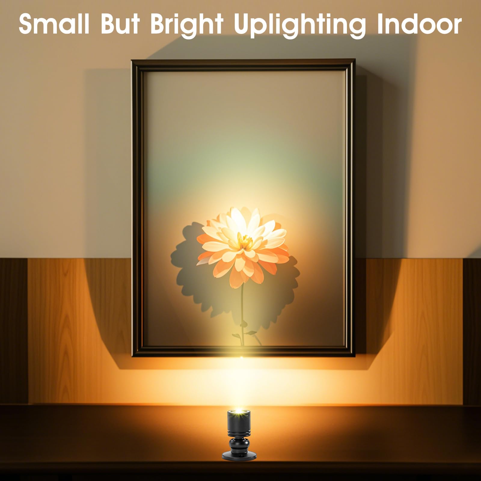 DEDC 6pcs LED Mini Spot Lights, Warm White, Remote Control, Aluminum, Black Base, Ideal for Showcase Displays and Jewelry Models