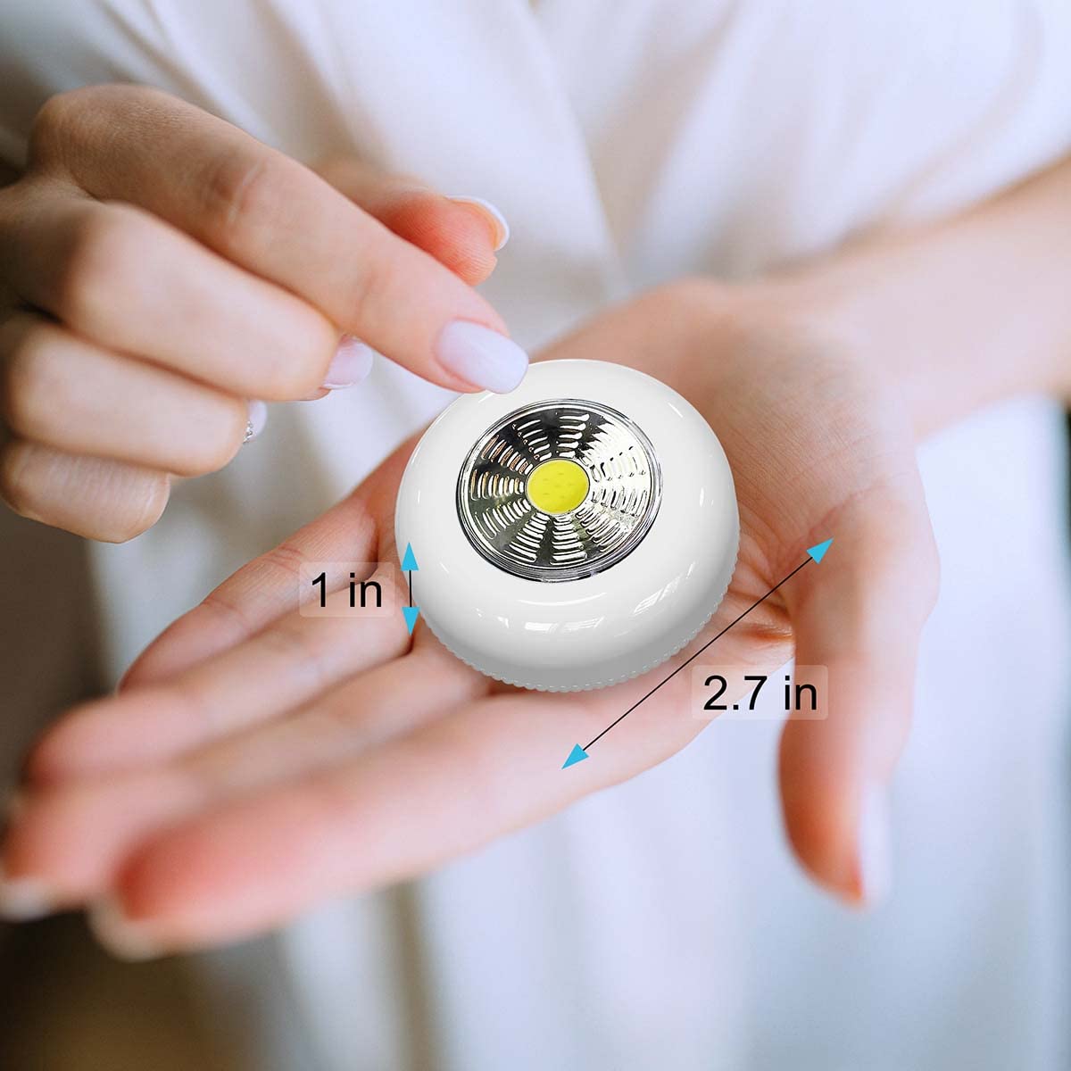 Umecore Tap Light Push Lights, 7 Pack Small Under Cabinet Touch Puck Lights Battery Operated Powered Stick On Light For Closet C