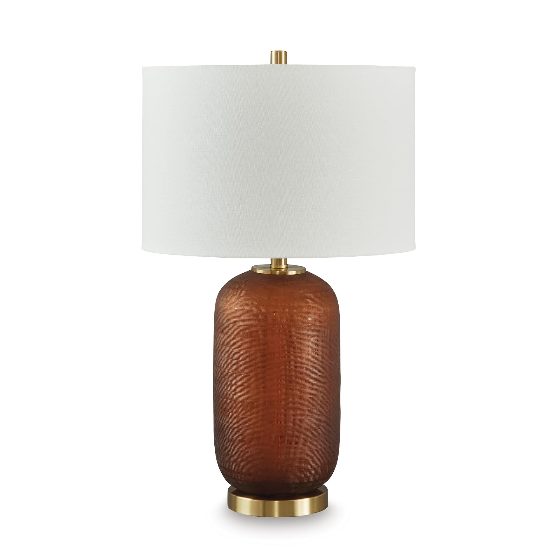 Signature Design by Ashley Farberman Transitional Metal Table Lamp with 3-Way Switch, Orange & Metallic