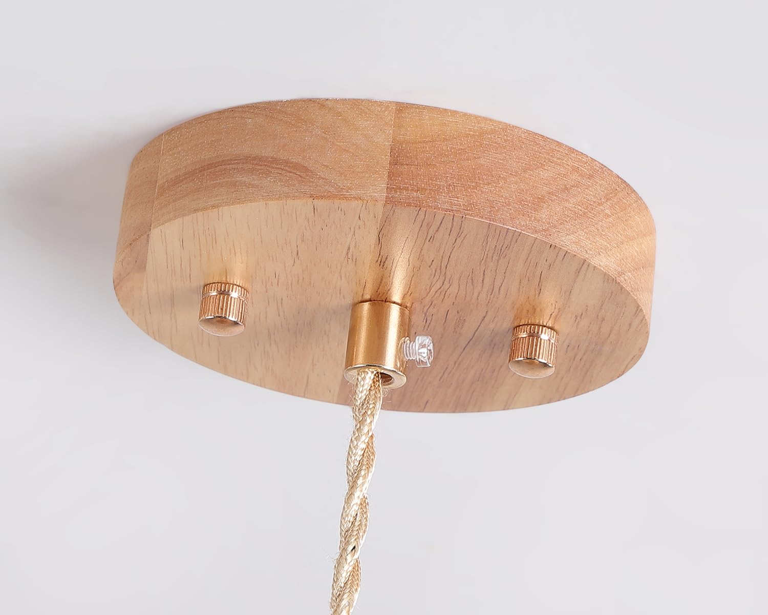 Hchunqjor Bamboo Pendant Light Fixture, One-Light Adjustable, Handmade Woven, Small Size, Natural Color, Model 3606-1