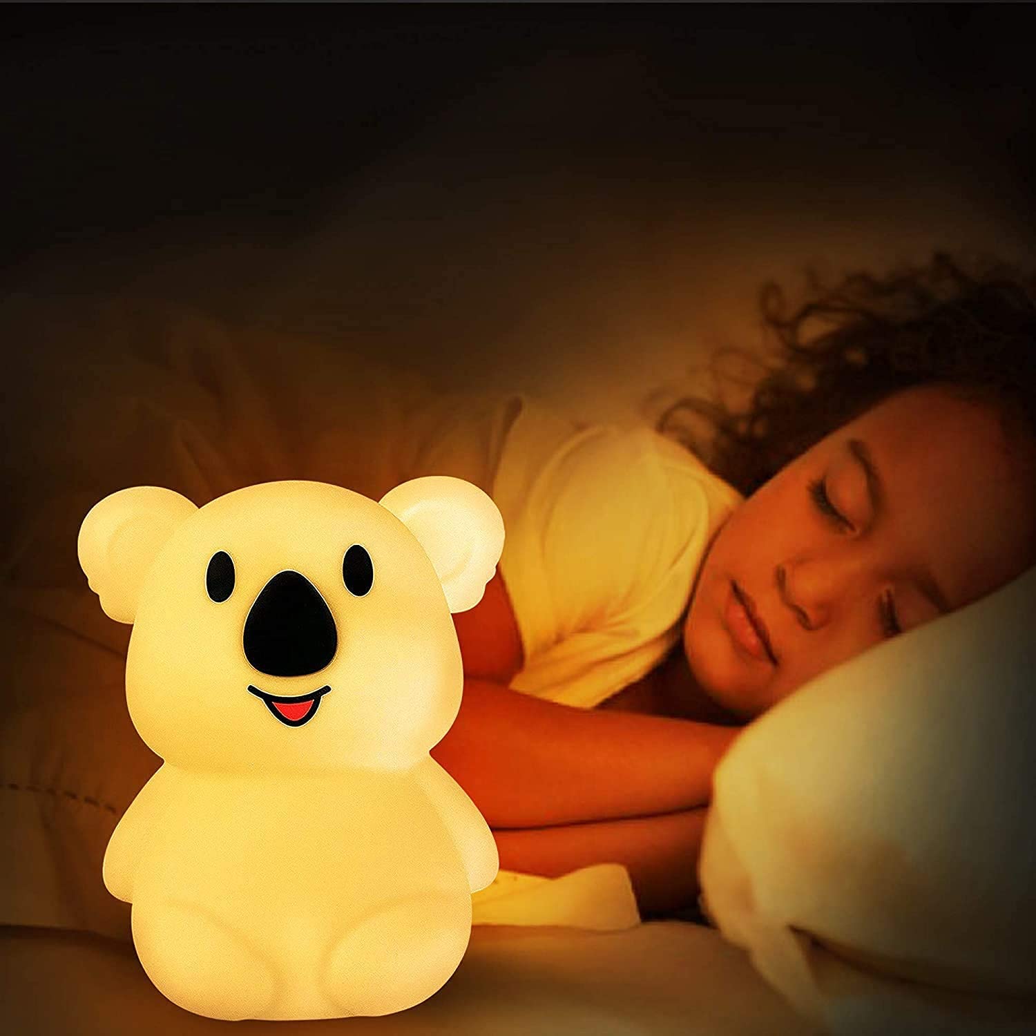 Tekemai Big Size Night Light for Kids, Multicolor, Remote Control, Break Resistant, Silicone, Model TC891-8, White