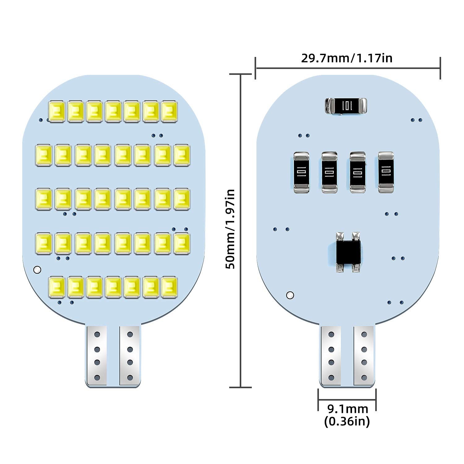 ACOHUIKE T10 LED Bulbs, 12V RV Ceiling Dome Light, 4500K Natural White, Model AOHUIKE-F05, Size 20