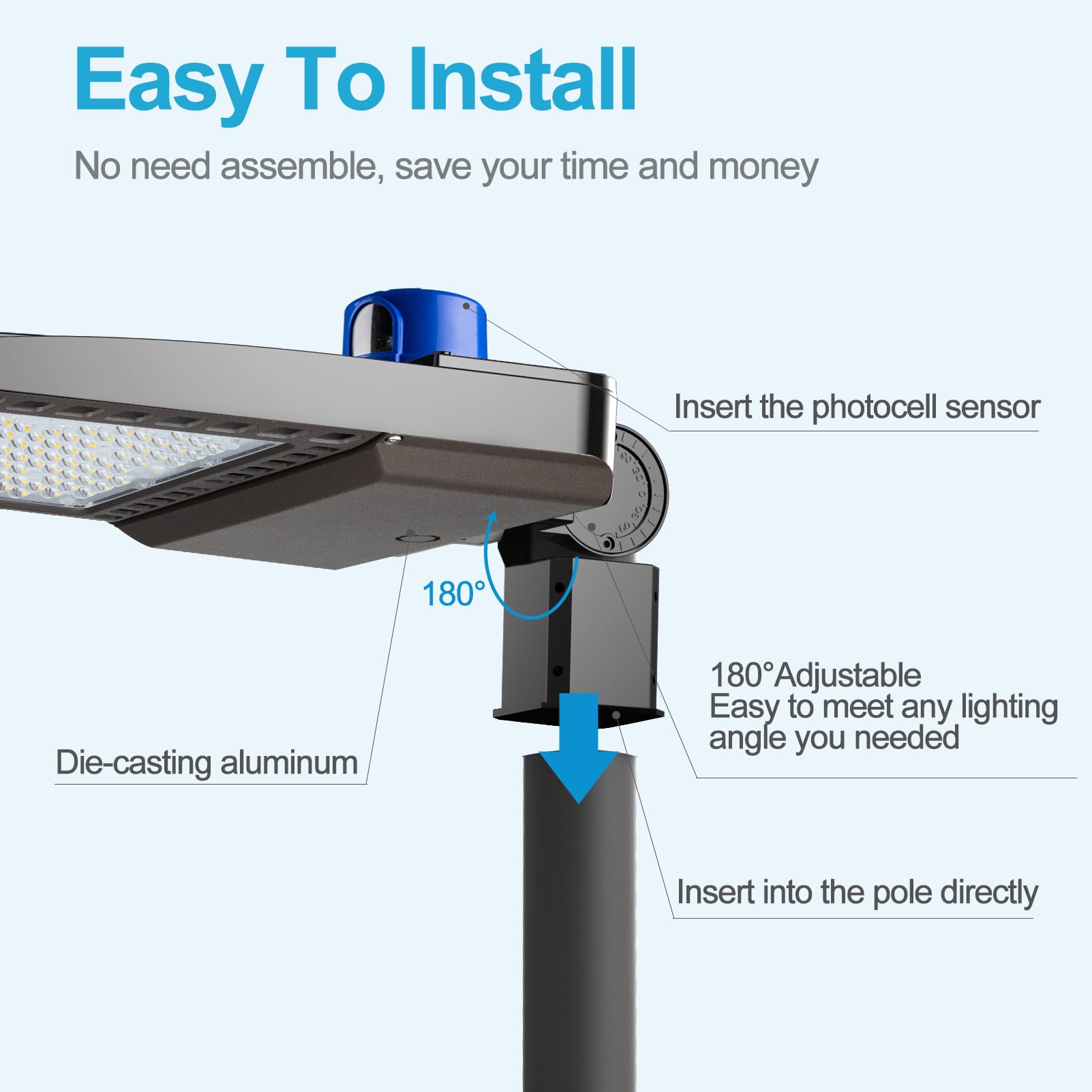 Lightdot LED Parking Lot Lights 600W 90000LM Dusk to Dawn 2Pack Brown Aluminum LSB-06 IP65