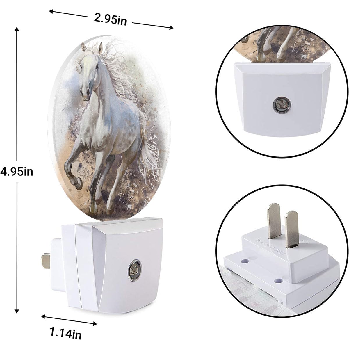 EKOBLA Running Horse LED Night Light Horse Dramatic Sunset Sky Dusk to Dawn Night Lamp Auto Sensor for Home Indoor Bathroom Hall