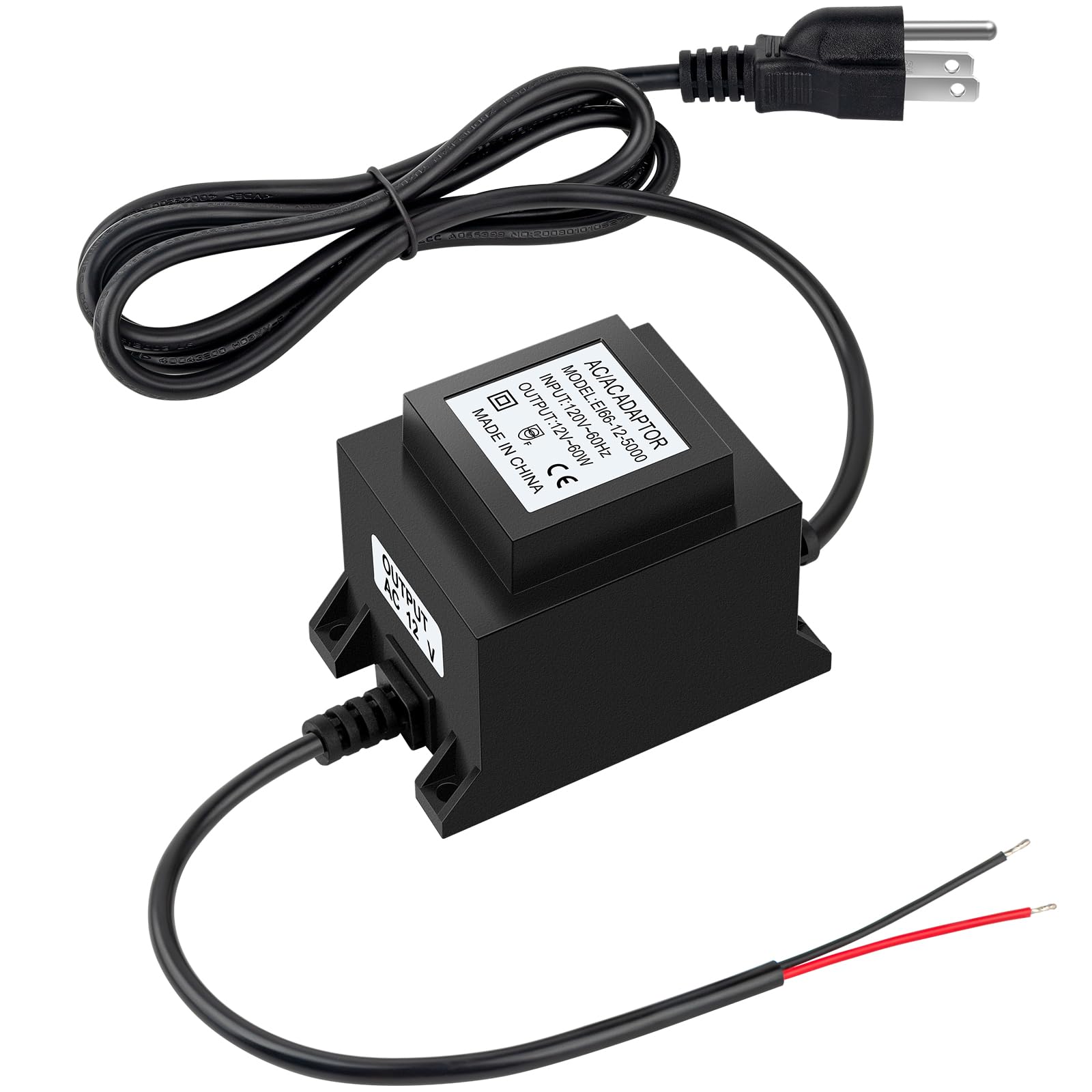 Karyoosi Outdoor Low Voltage Transformer 110/120V AC to AC 12V 5A 60W, Low Voltage Landscape Transformer, Power Supply Waterproo