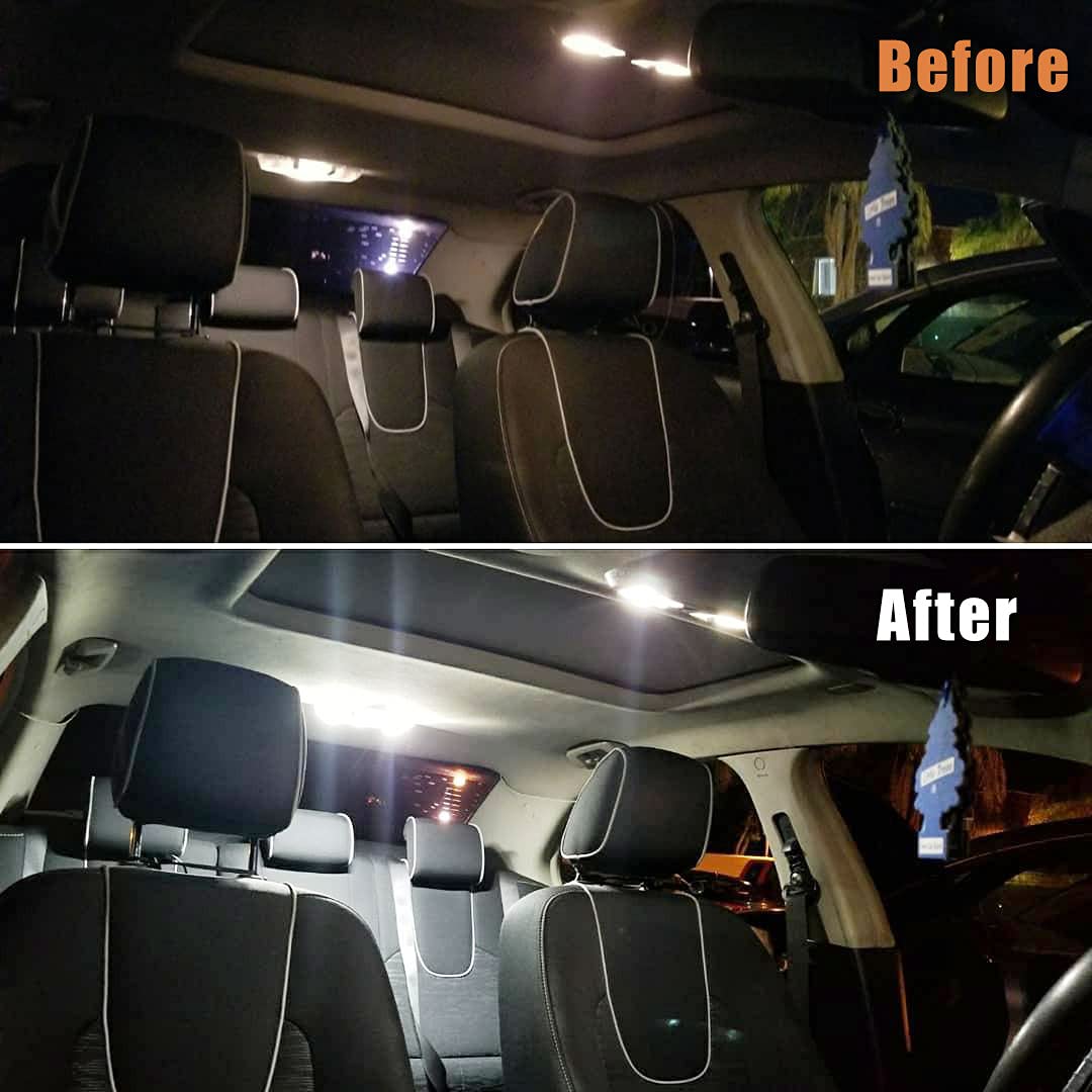 Autogine Super Bright 6000K White Led Interior Light Bulbs Kit Package For Ford Mustang 2015 2016 2017 2018 2019 2020 + Install