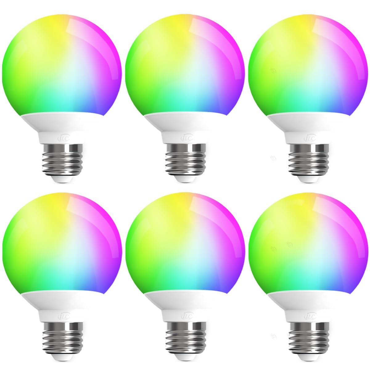Ilc App-Controlled Led G25 Globe Light Bulbs, Bluetooth Mesh, 1600 Million Colors, 60W Equivalent, 6W, 600Lm, Cri>95+ Daylight W