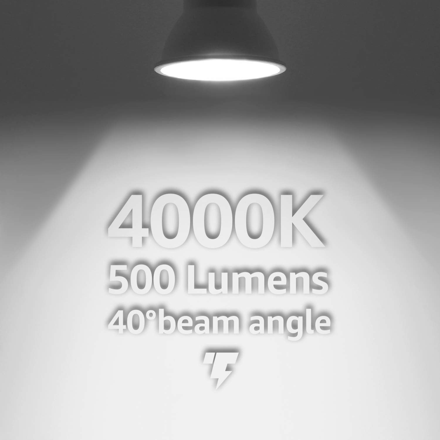 TORCHSTAR PAR16 LED Bulb, 500LM Dimmable Spotlight, 6 Count, Cool White 4000K, E26 Base, UL & Energy Star Listed