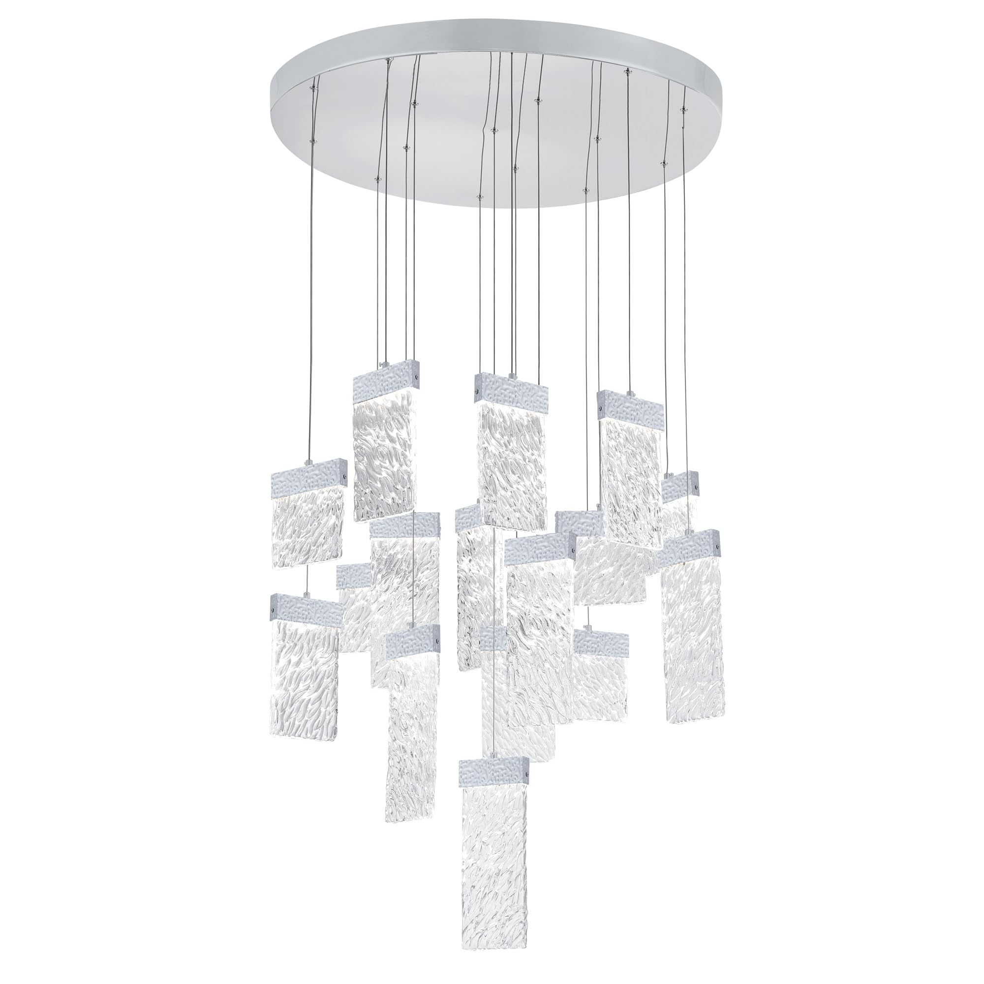 CWI Lighting Carolina LED Chandelier, Pewter Finish, Metal, 32 inches, Model 1090P32-16-269