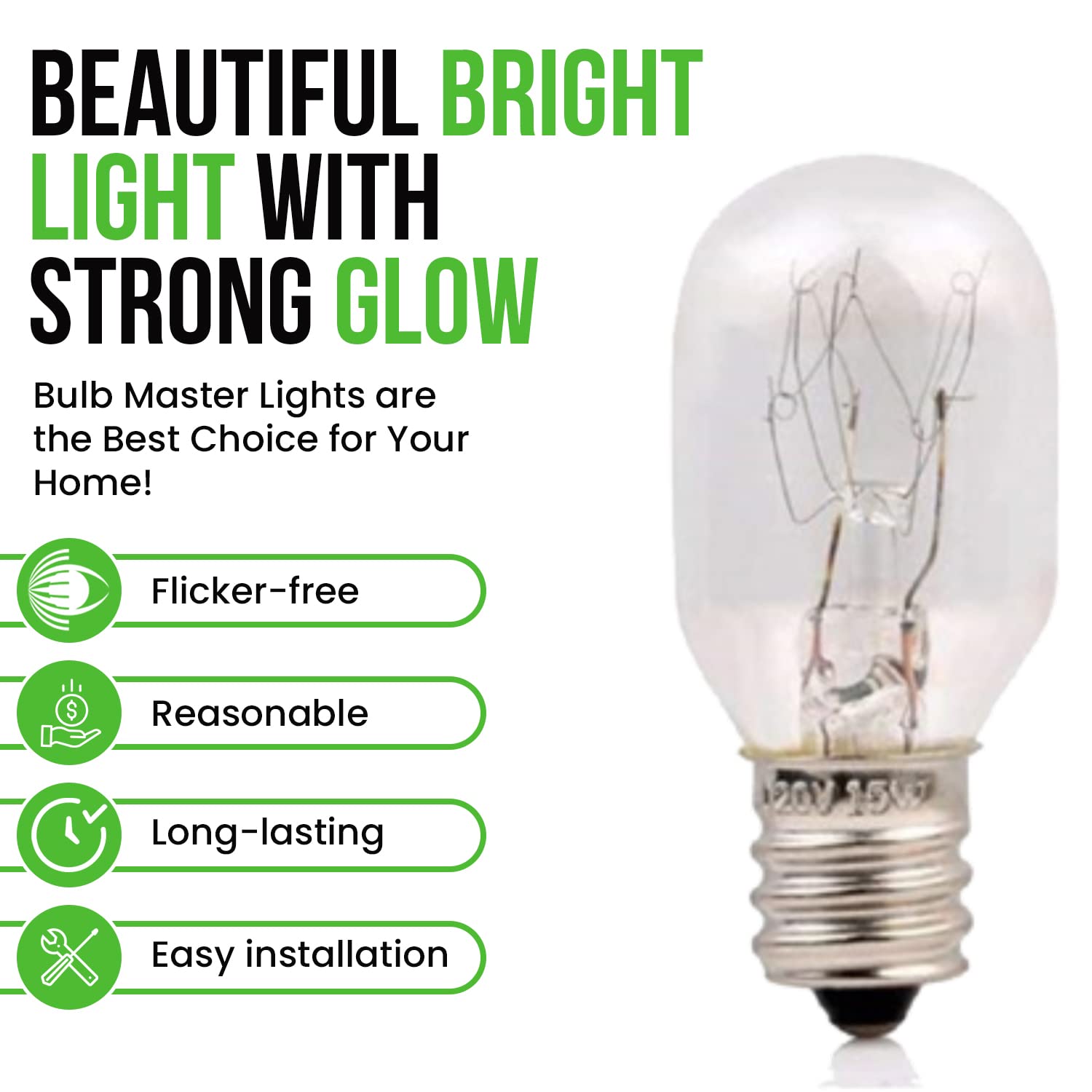 Bulbmaster 15 Watt Himalayan Salt Lamps Bulbs And Night Lights Replacement Light Bulbs Lamps 2.15'' - Fits E12 Socket Candelabra