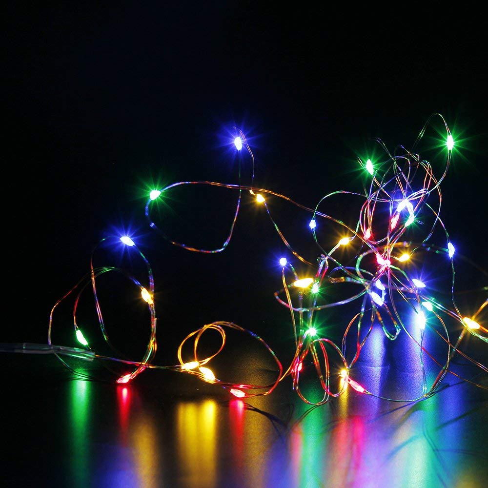 Mumuxi 4 Pack 33Ft Remote Control Battery Operated Fairy String Lights With Timer, 100 Led Twinkle Leds, Color Changing Outdoor