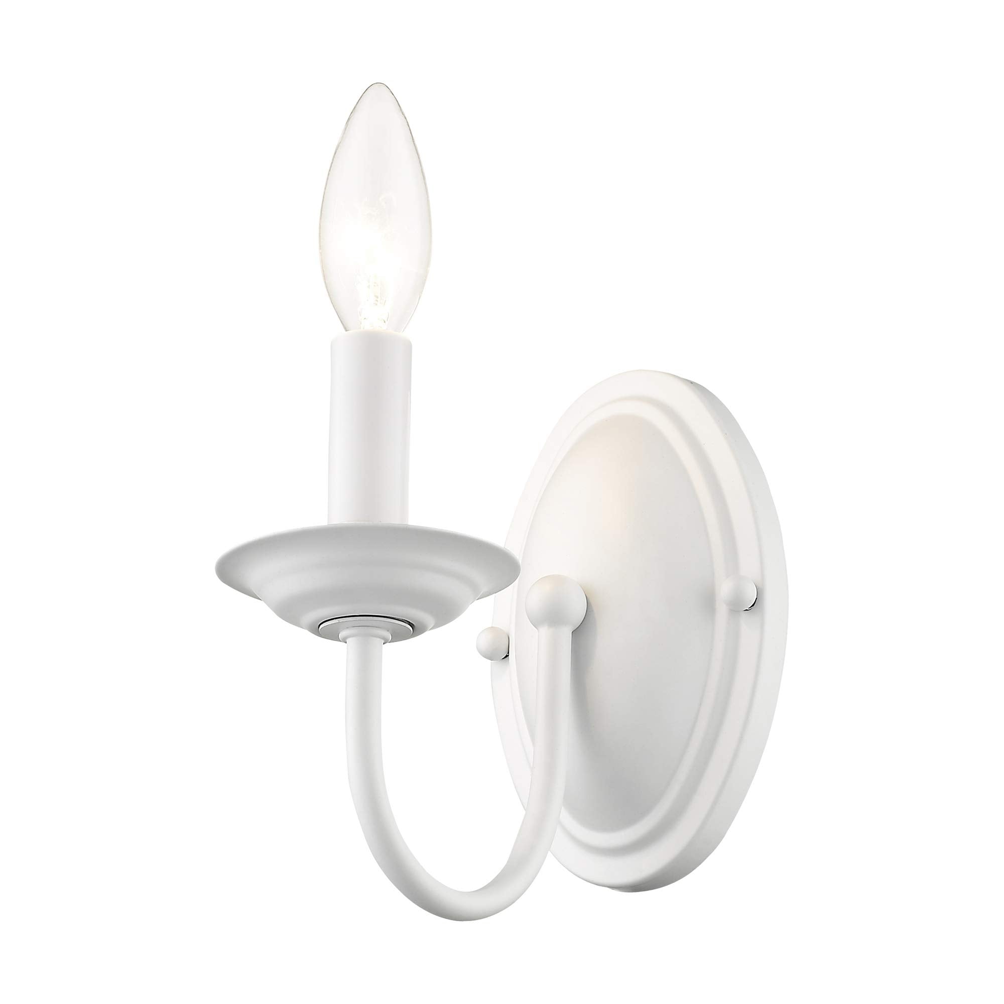 Livex Lighting Williamsburg 1-Light Wall Sconce, White, 4.25inW x 7inH, Model 4151-03