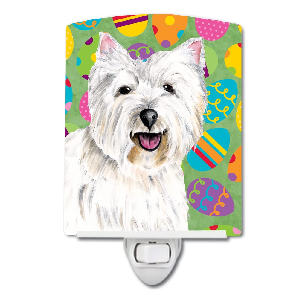 Carolines Treasures Ceramic Night Light, SC9450CNL, Easter Westie Design, 6x4x3in, Multicolor