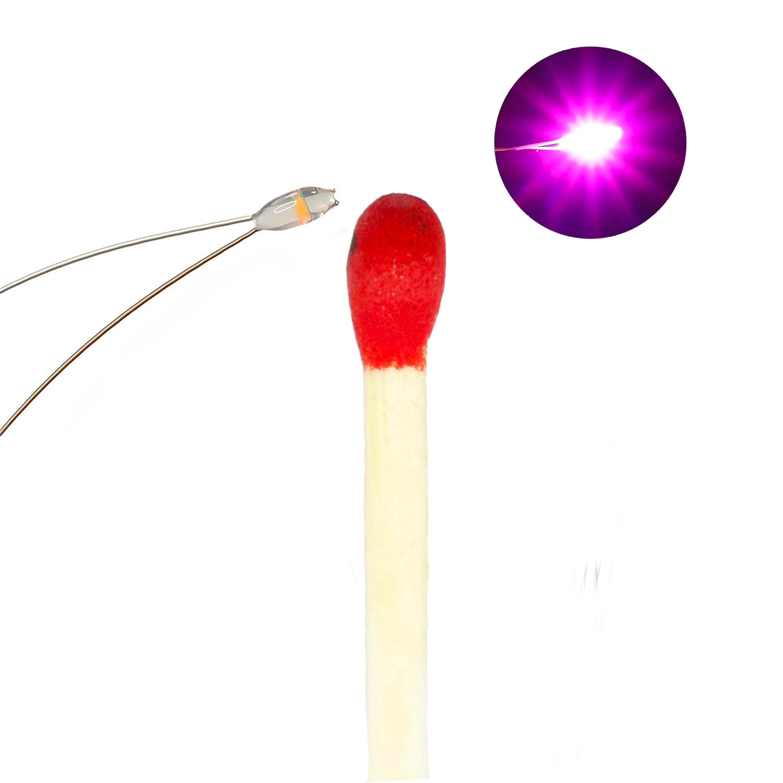 20 Pcs Micro LED, Tiny Led Lights for Crafts, Pink Mini LED, SMD led 0603, Soldered Micro Litz Wired Leads, Multi-Resistor, Suit
