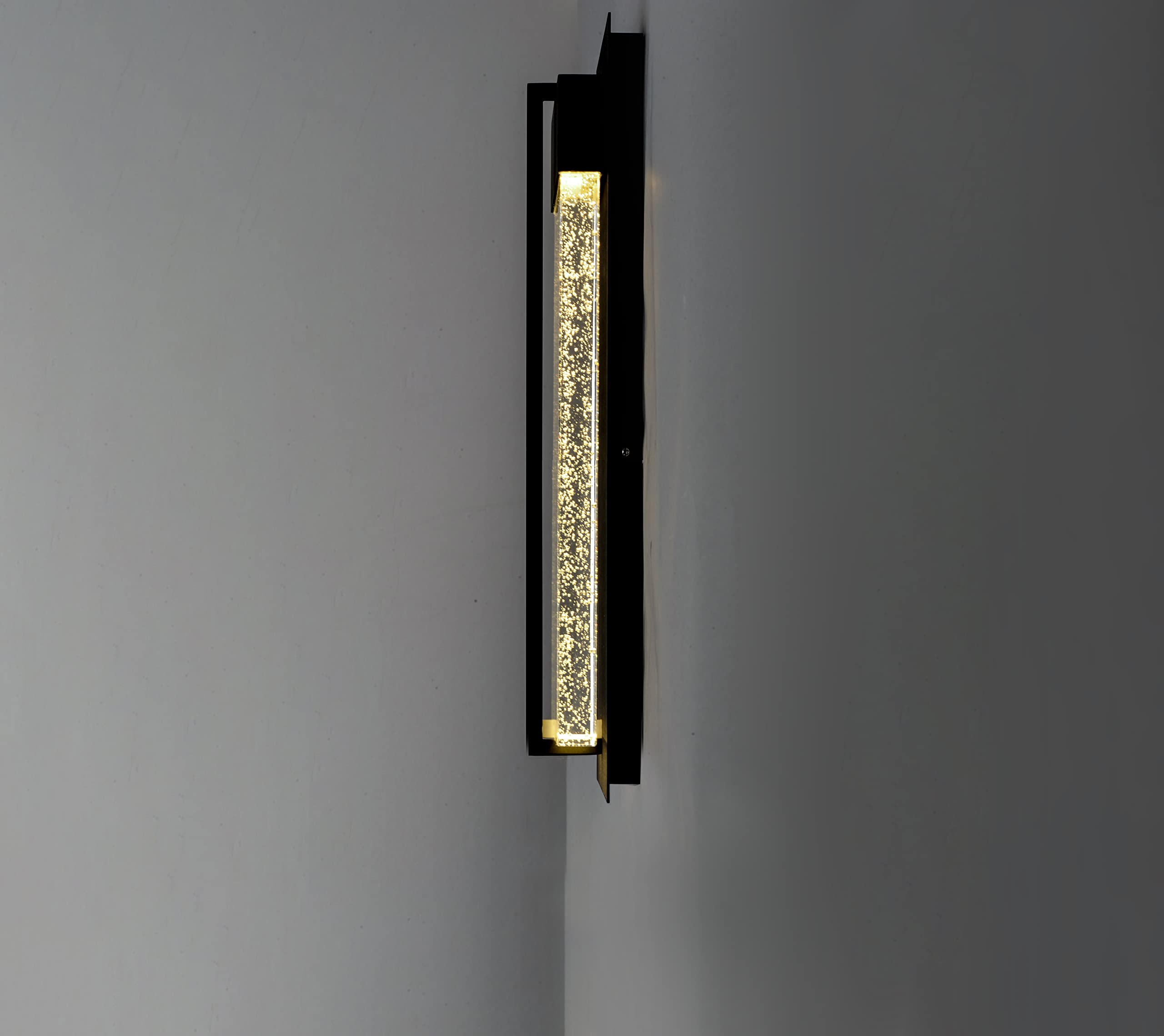 Maxim LED Outdoor Wall Sconce, 16in Dimmable, Black Finish, Bubble Glass, Model 56193
