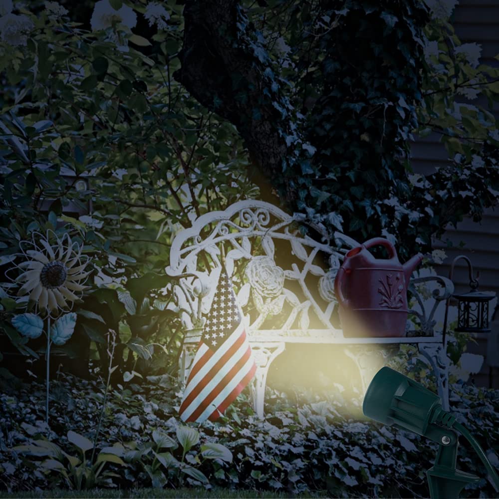 Aizzkry Outdoor Spotlight Plug In, Weather Resistant, Heavy Duty Stake, Landscape Light For Yard, Flag, Holiday Decor, 6Ft Cord,