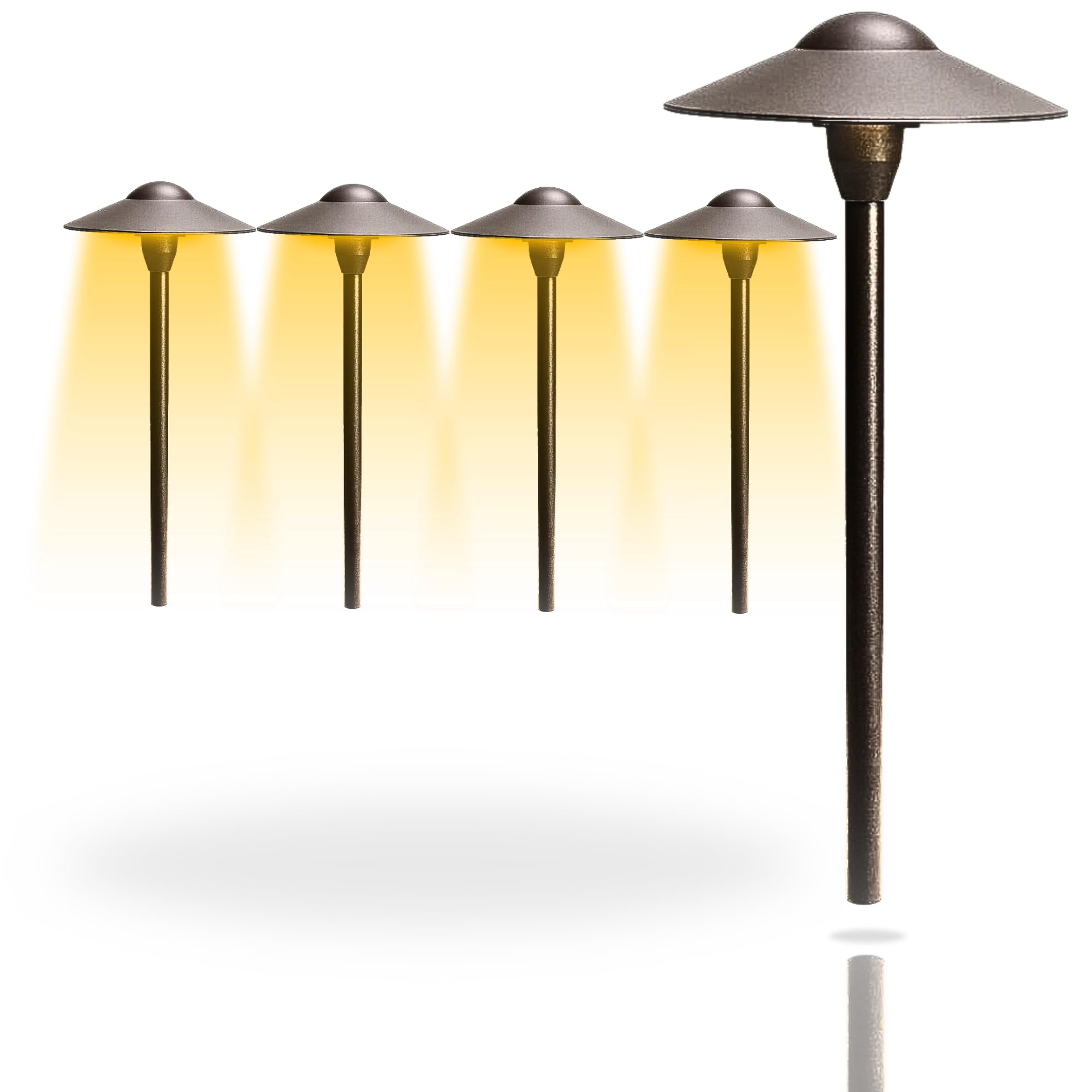 Kicher Landscape Path Lighting Fixture 15310AZT, 16.25 W,12 Volt,8.25'' W x 21'' H x 8.25'' L, T5 Wedge Base, Architectural Bron