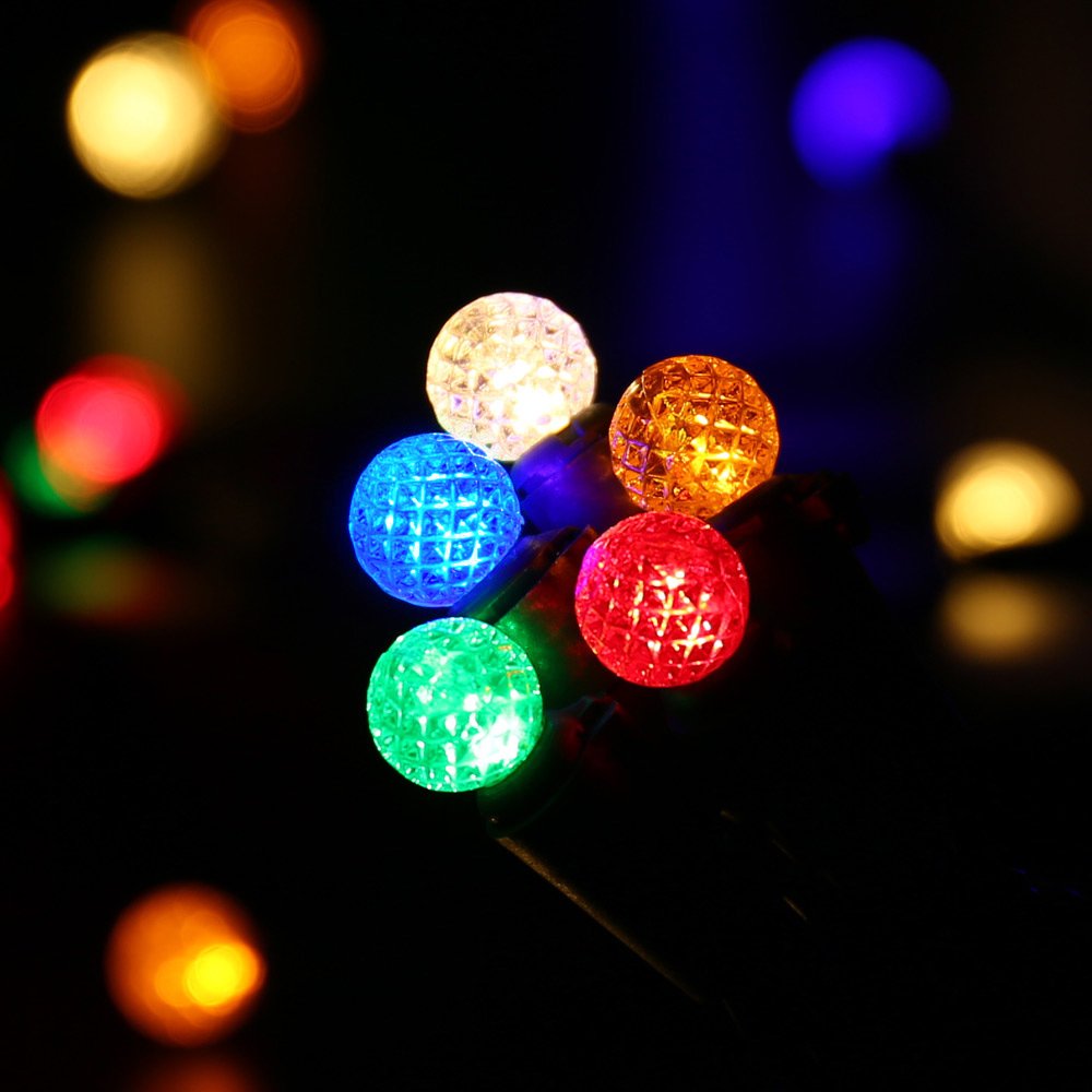 Brizled Multicolor Christmas Lights - 24.67ft G12, 70 LED, UL Listed, Indoor/Outdoor Decor, Model TSD-70M-2/S-FT4