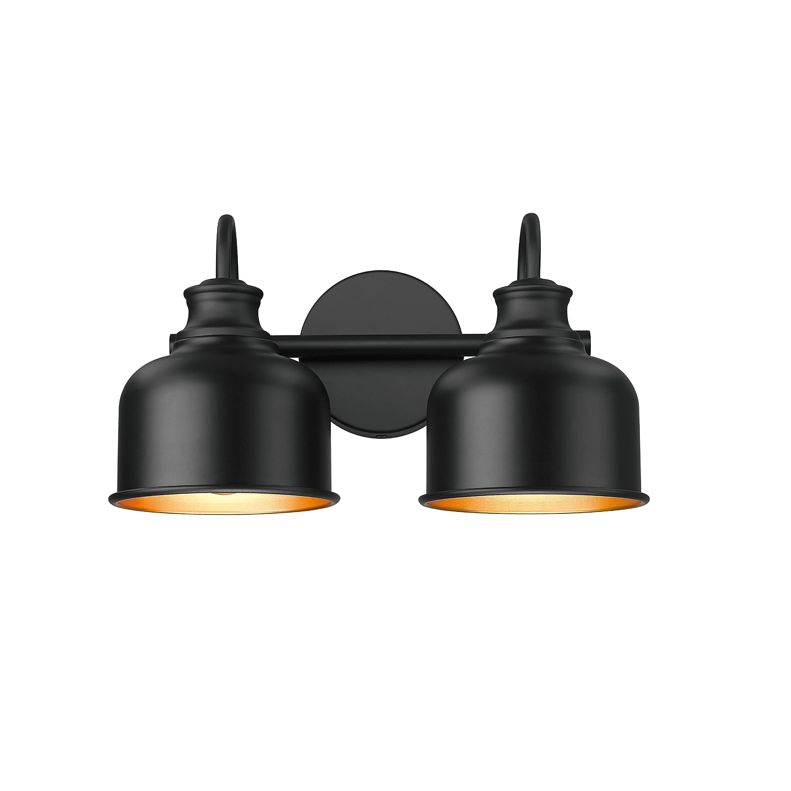 Jetima Bathroom 2-Light Vanity Fixture Farmhouse Wall Sconce with Matte Black Metal Shade Industrial Wall Lights for Bedroom,Kit