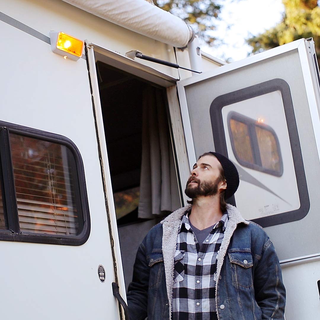 Lumitronics 12V Led Exterior Outdoor Porch Light With On/Off Switch - Removable Clear & Amber Lenses Perfect Outside Replacement Lights For Rvs, Motorhomes, Campers, 5Th Wheels, Trailers! (White)