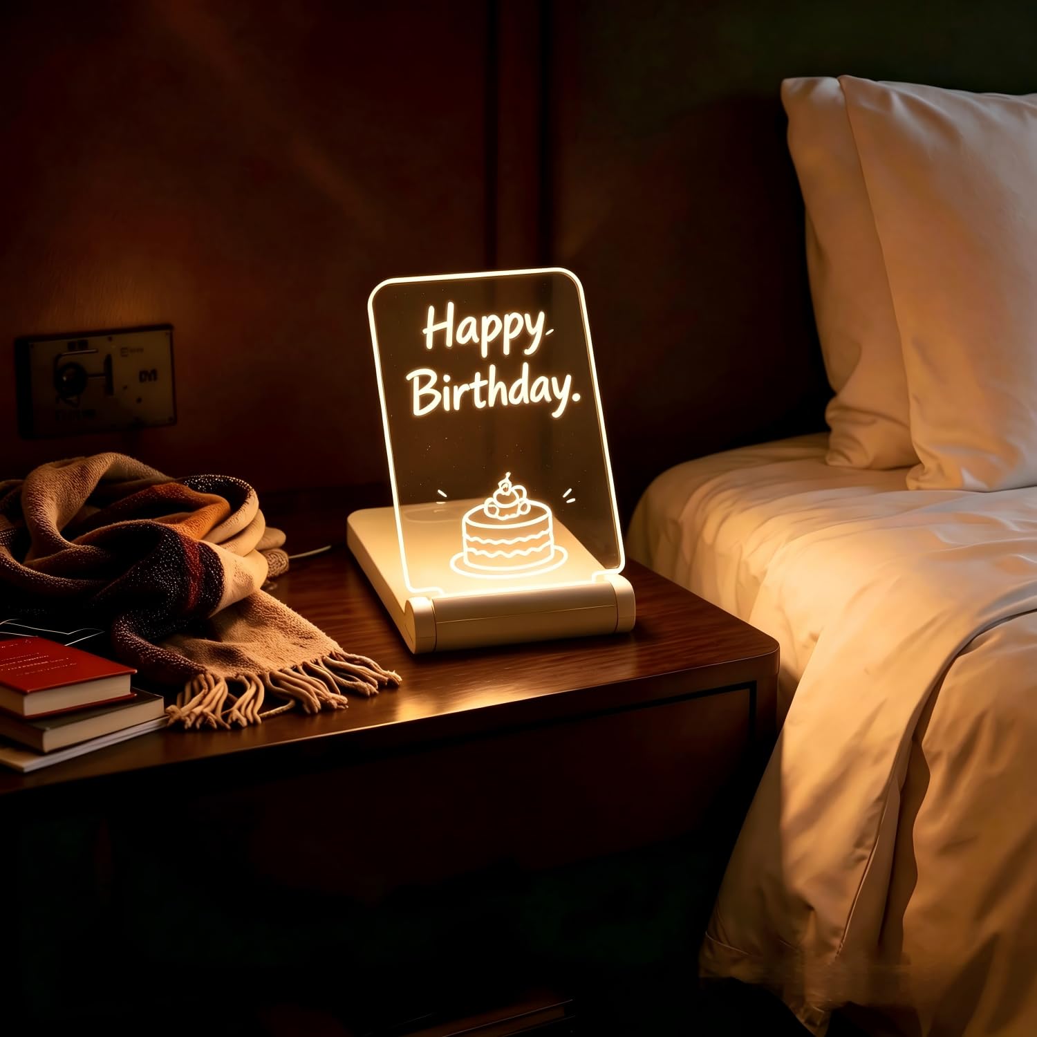 lacte & melle Pocket LED Message Boards & Message Signs Rechargeable Dimmable Portable Acrylic Light Gift for Children Christmas