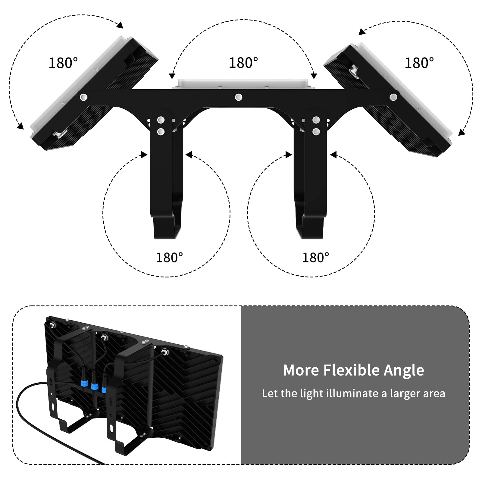 Rommor 600W Led Flood Light, 60000Lm, Ip66 Waterproof, Super Bright Outdoor Security Light