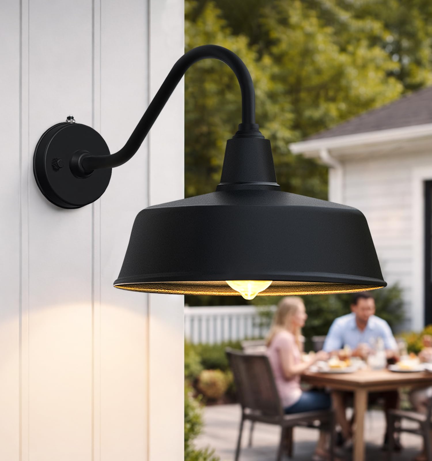 Lzwelcy 11 Outdoor Barn Lights Dusk to Dawn  Wall Mounted Farmhouse Barn Gooseneck Lights  Perfect for porches  farmhouses  garages  Exterior Light Fixture
