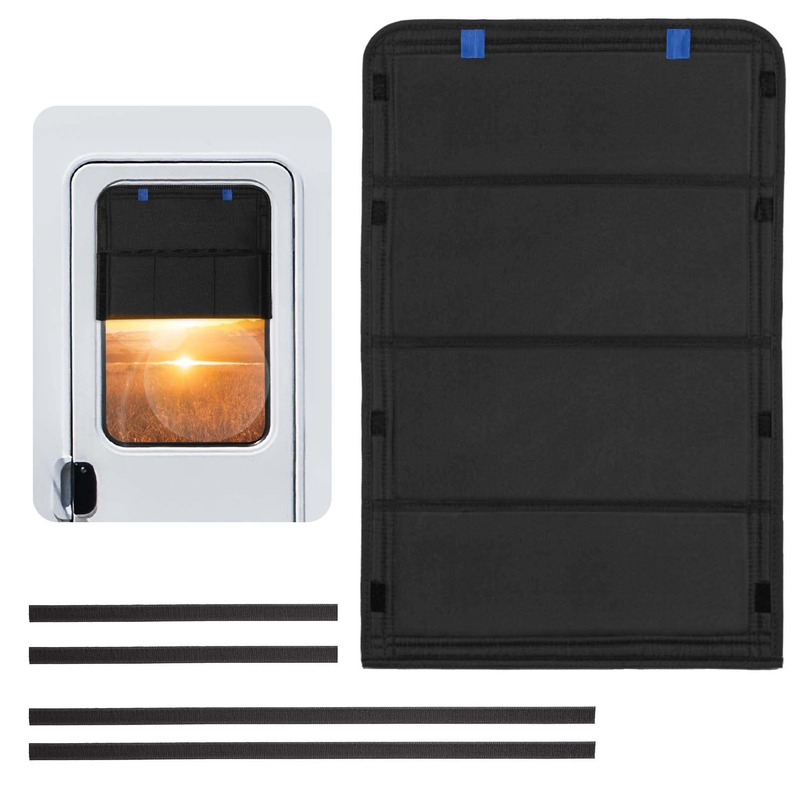 Magnetic RV Vent Cover - 16.25 x 16.25 Inch Foldable Magnet RV Blackout Window Shade Sun Cover with UV Protection and Waterproof