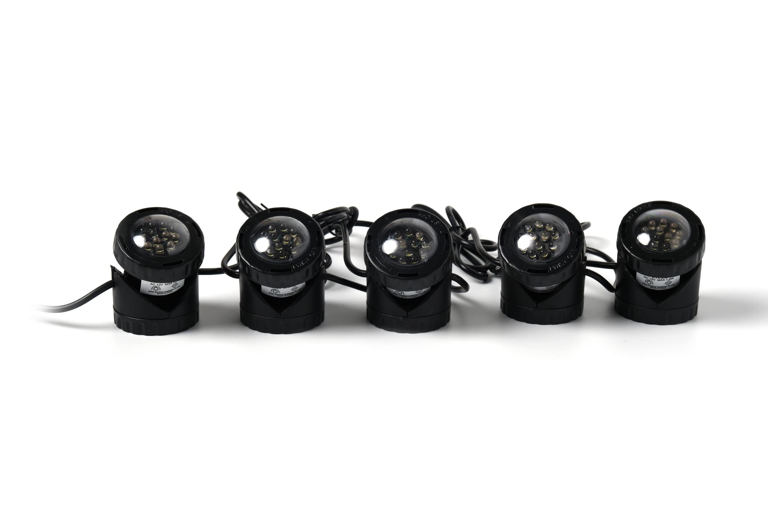 Jebao Submersible Led Pond Lights - Set Of 5, Black Plastic Outdoor Lighting